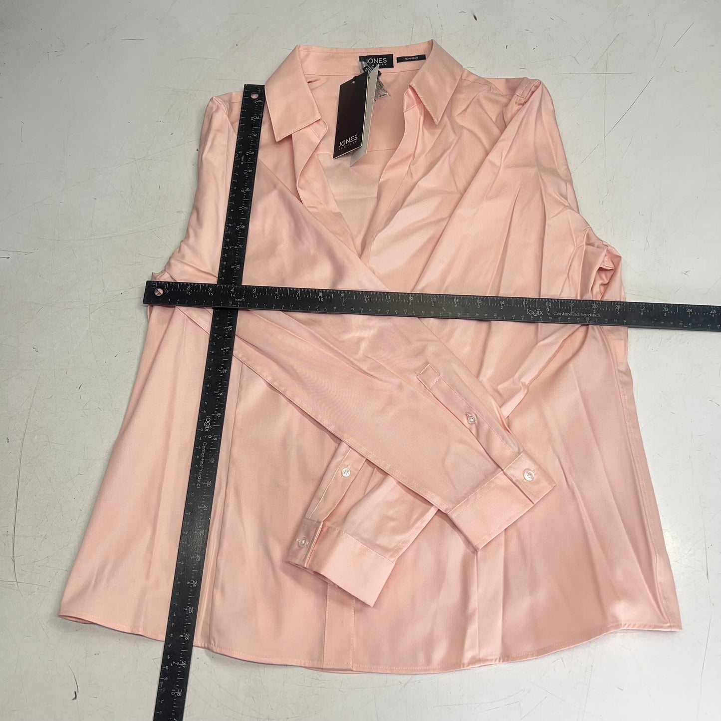 JONES New York Easy Care Professional Button Up Collared Shirt Women's Sz XL Rose