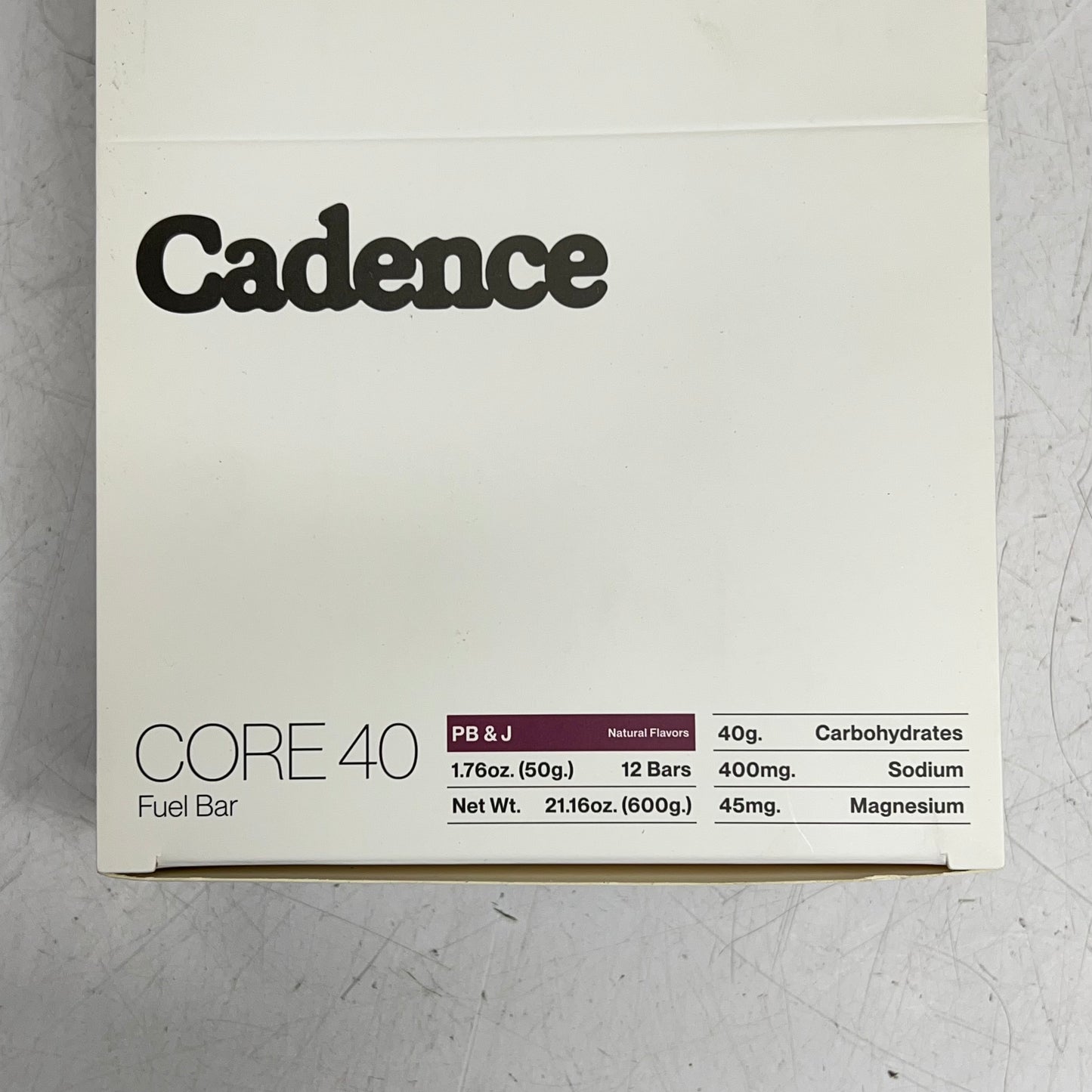 CANDENCE (12 PACK) Core 40 Fuel Snack Energy Bar Pb & J Flavor  1.76oz BB 08/26