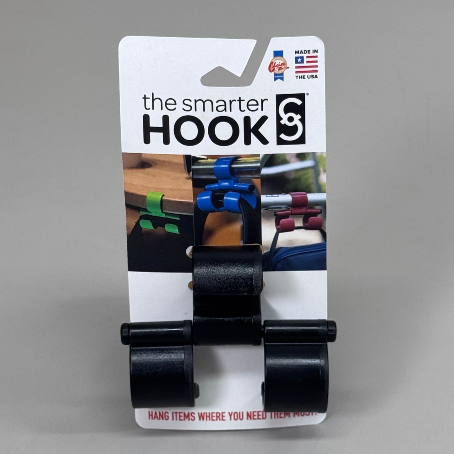 THE SMARTER HOOK (3 PACK) Plastic Durable Bag Hook Holds up to 14lbs Black