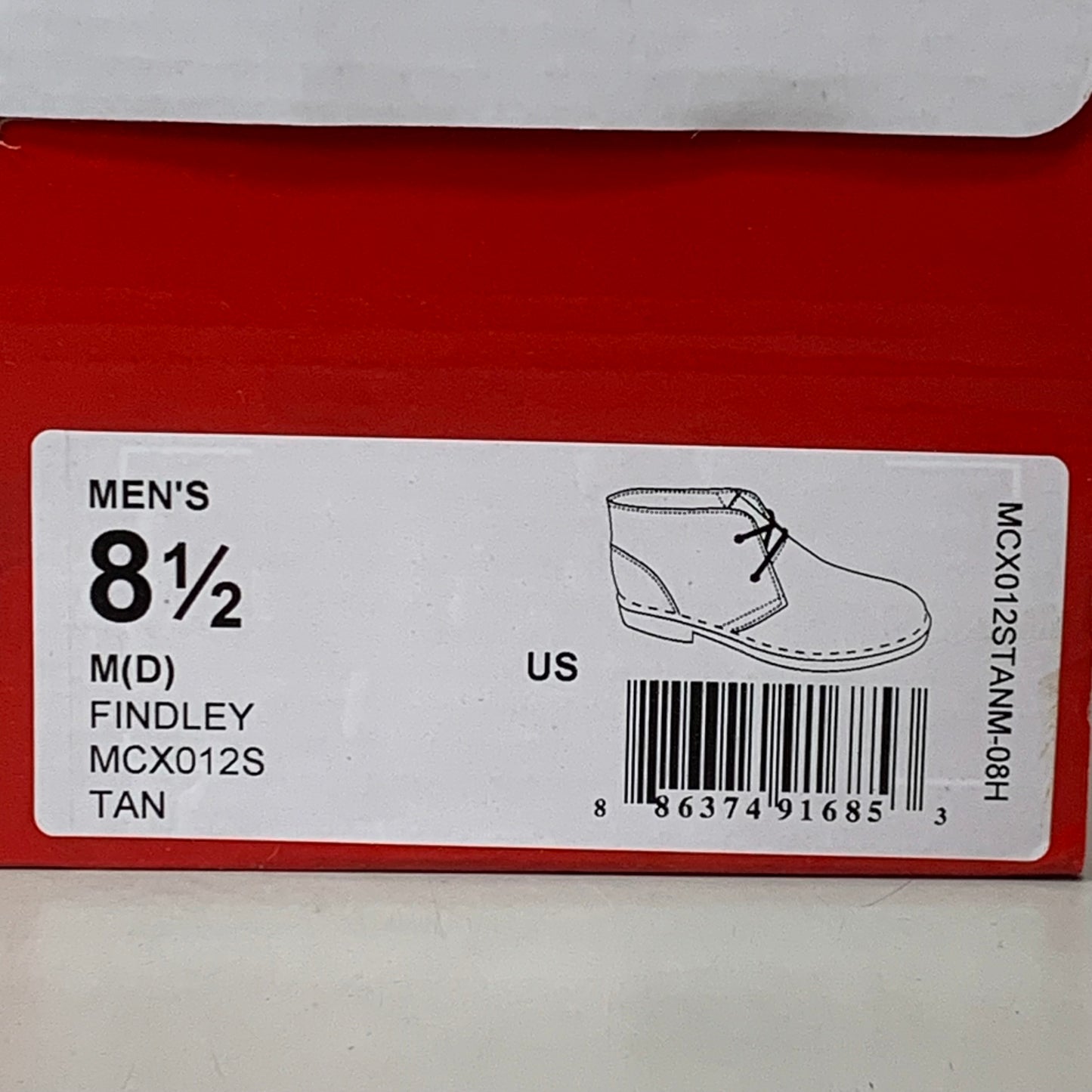 PROPET Findley Chukka Boot M(D) Men's SZ 8.5 Tan MCX012STANEM-08H