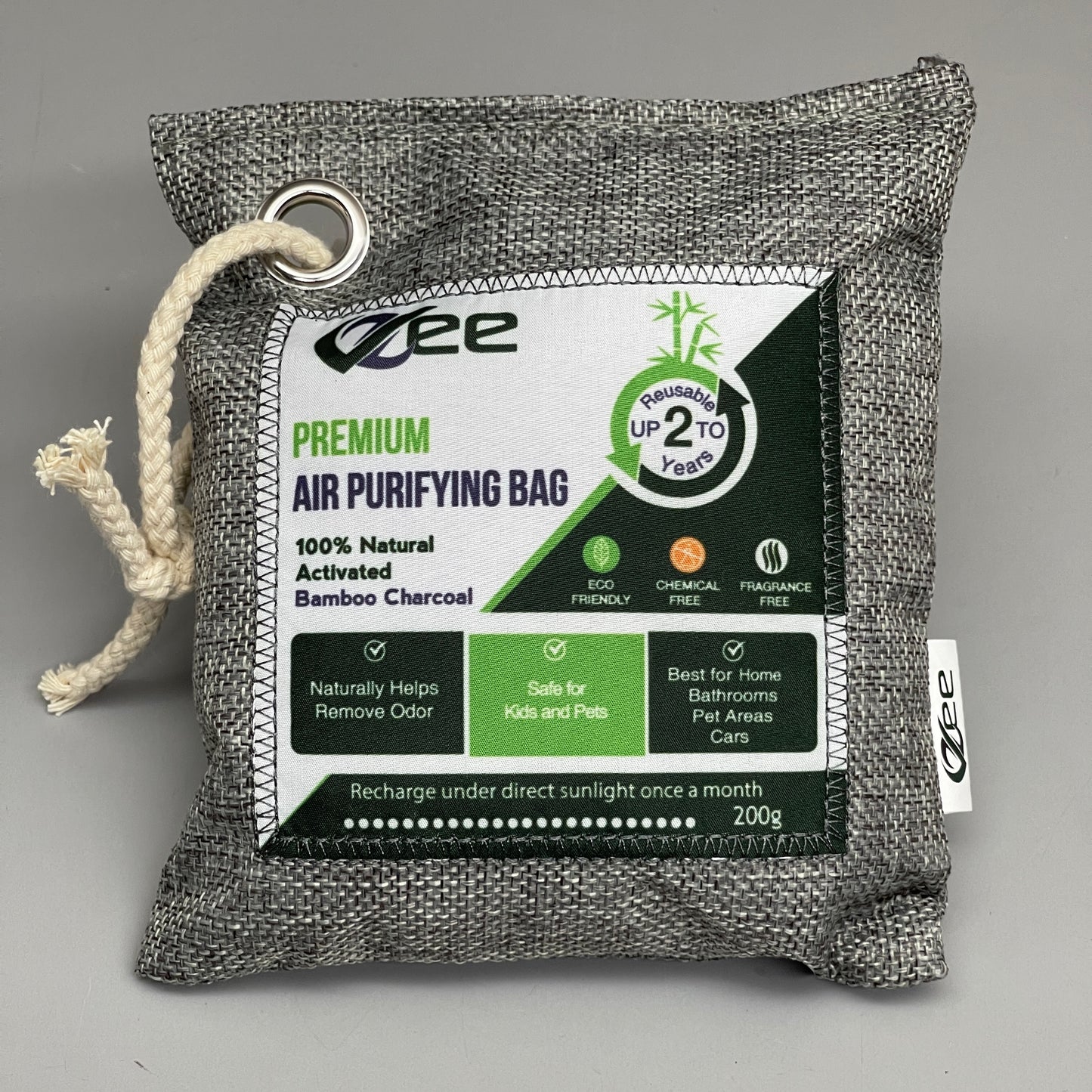 VZEE Bamboo Charcoal Air-Purifying Bag Odor-Eliminator 8 Purifiers Per Bag