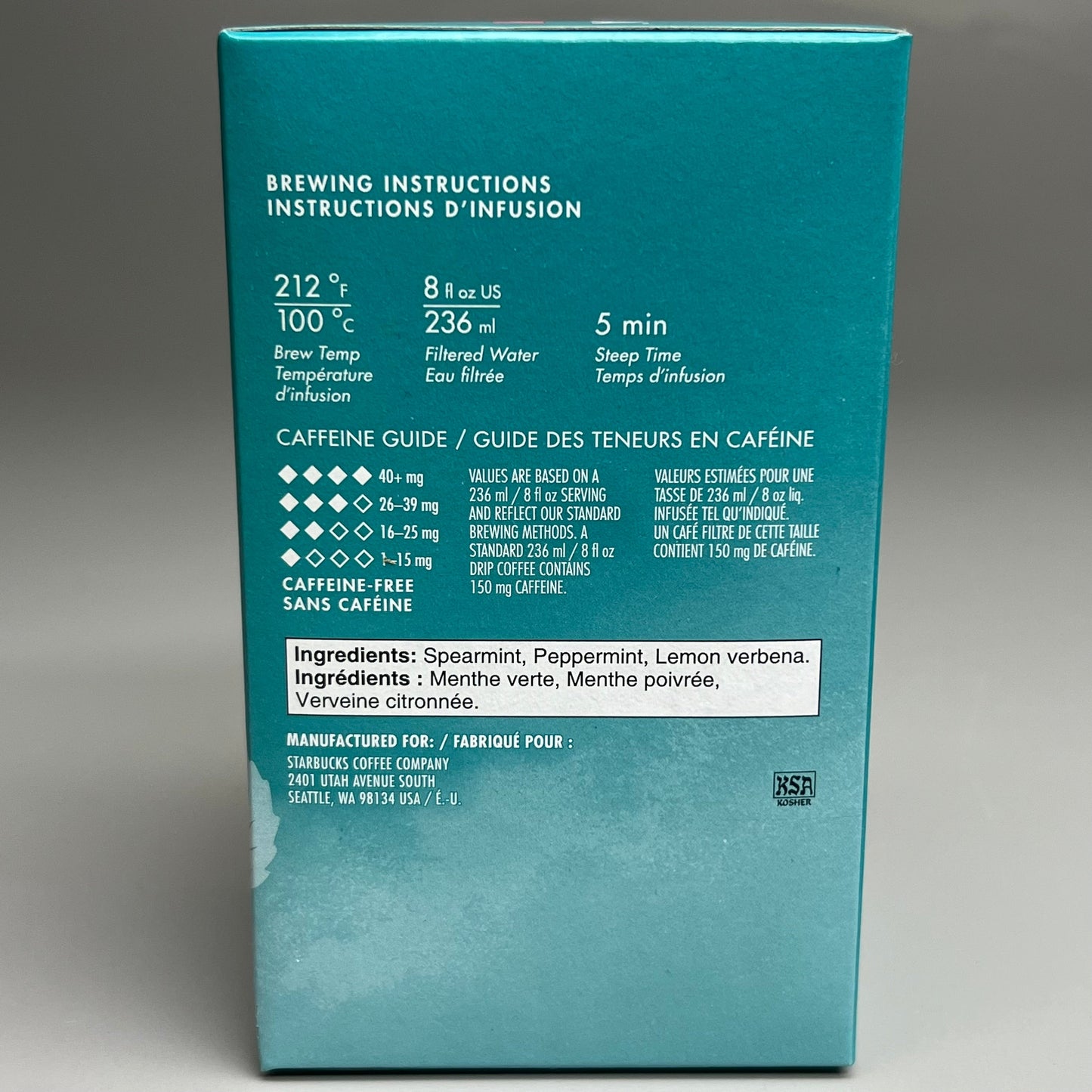 ZA@ STARBUCKS Teavana (8 PACK) 8 Kinds of Assorted Black & Herbal Teas (24 -1.3g bags per Box) BB 03/27