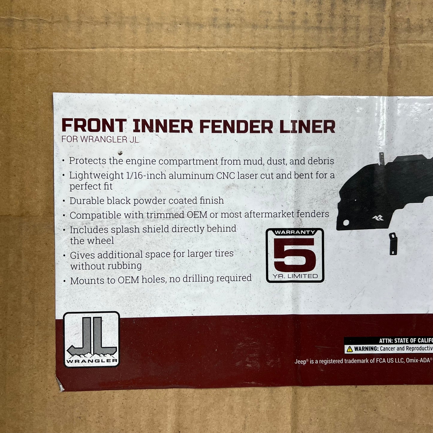 RUGGED RIDGE Fender Liners for 2018-26 Jeep Wrangler 2020-26 Gladiator 11615.61