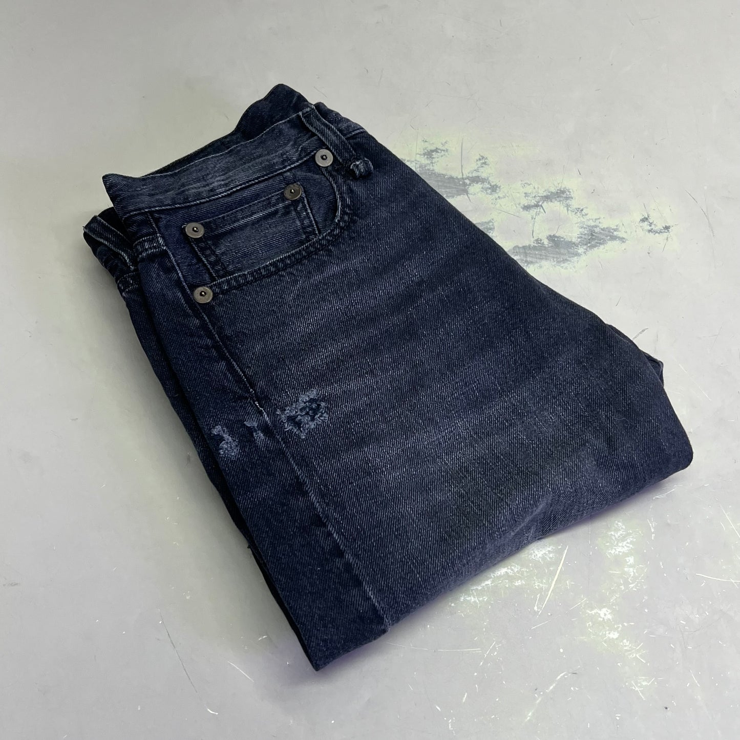 R13 Relaxed Distressed Boyfriend Jeans Made In Italy Women's Sz 24 Jake Black