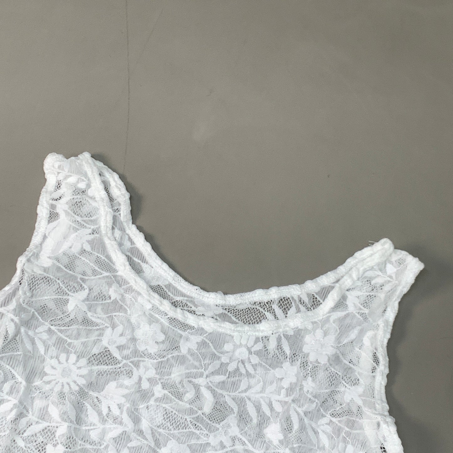 HALFTEE Full Lace Tank Nylon & Spandex Blend Floral White 3XL (23)