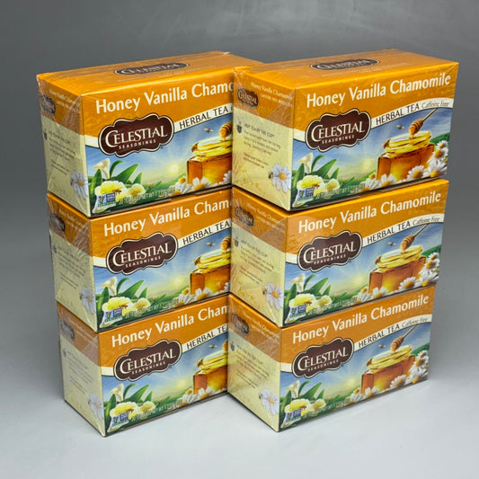 CELESTIAL SEASONINGS (6 PACK) Honey Vanilla Chamomile Herbal Tea 02/26 (New)