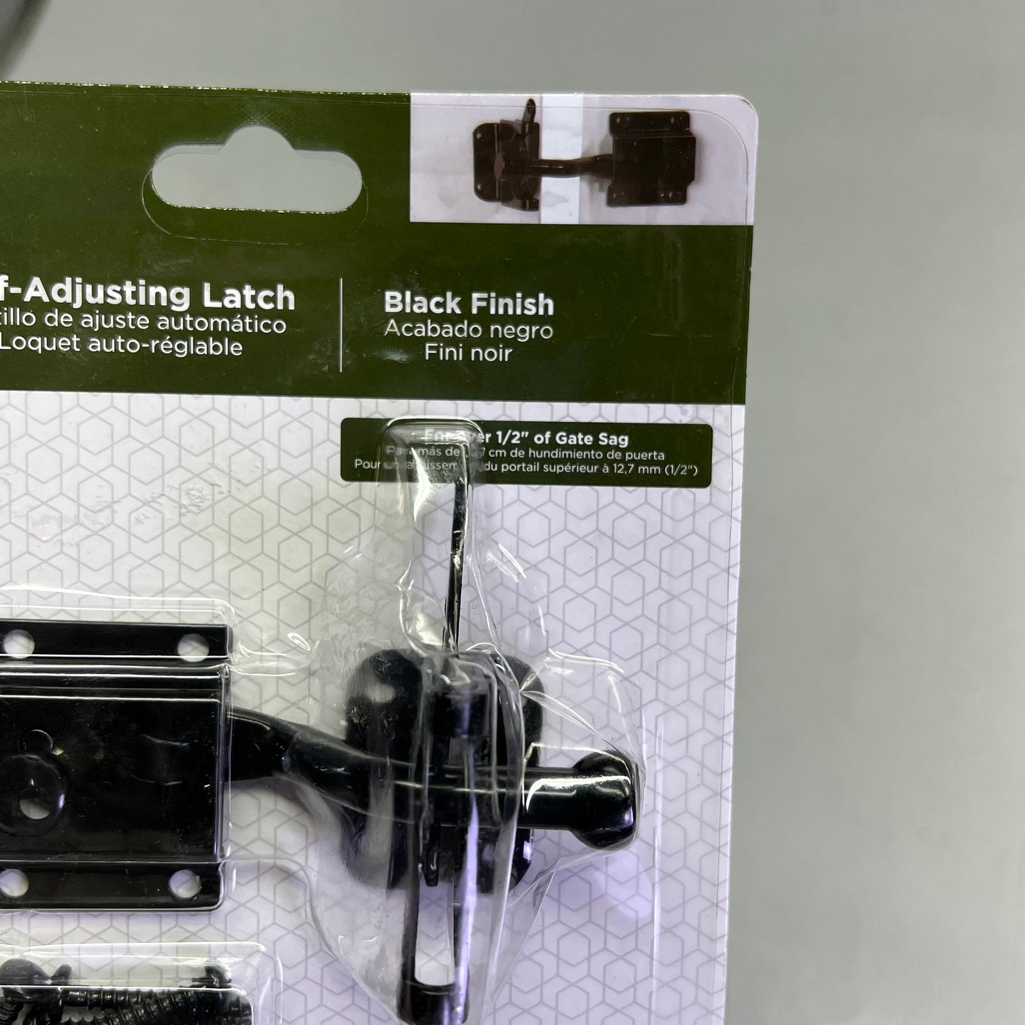 ZA@ NATIONAL HARDWARE (2 PACK) Self Adjusting Gate Latch For Both Left & Right Swinging Gates Black N342-626