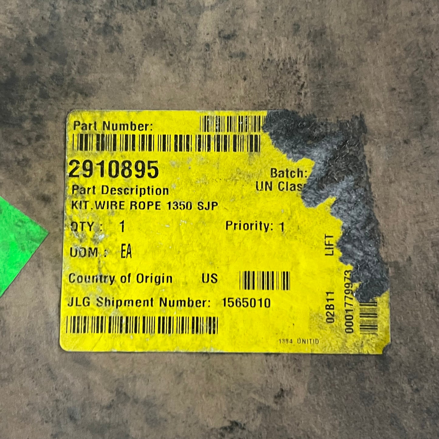 JLG Wire Rope Service Kit W/ Cable Pulleys & Hardware for Lift Repair Parts 2910895 for 1350SJP (New Other)