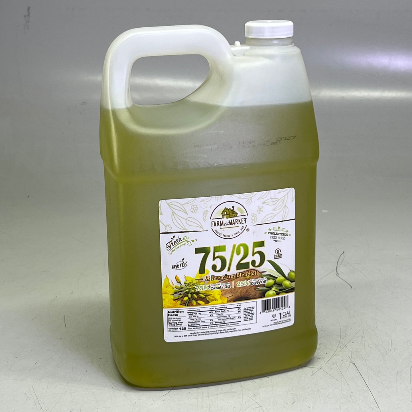 FARM TO MARKET 75/25 Extra Virgin Olive Oil 1 Gal. BB: 03/27