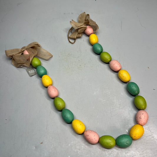RAZ IMPORTS Bow Easter Egg Garland Holiday Decor 4.5' Pastel Multicolor G4316031