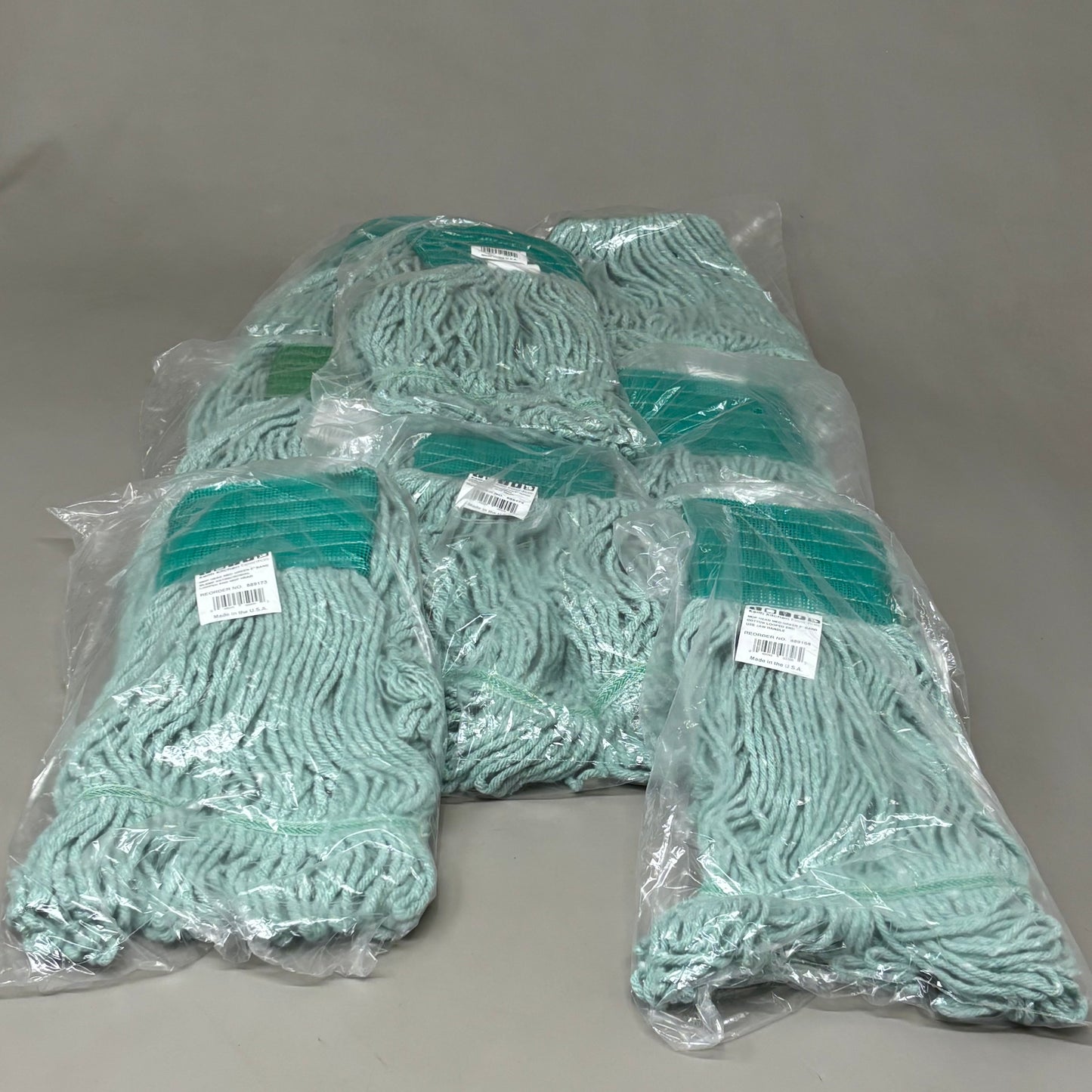 ZA@ KEITH KITCHEN ESSENTIALS (8 PACK) Looped End Mop Head 4-Ply Yarn 5"W Band Green As-is 889168