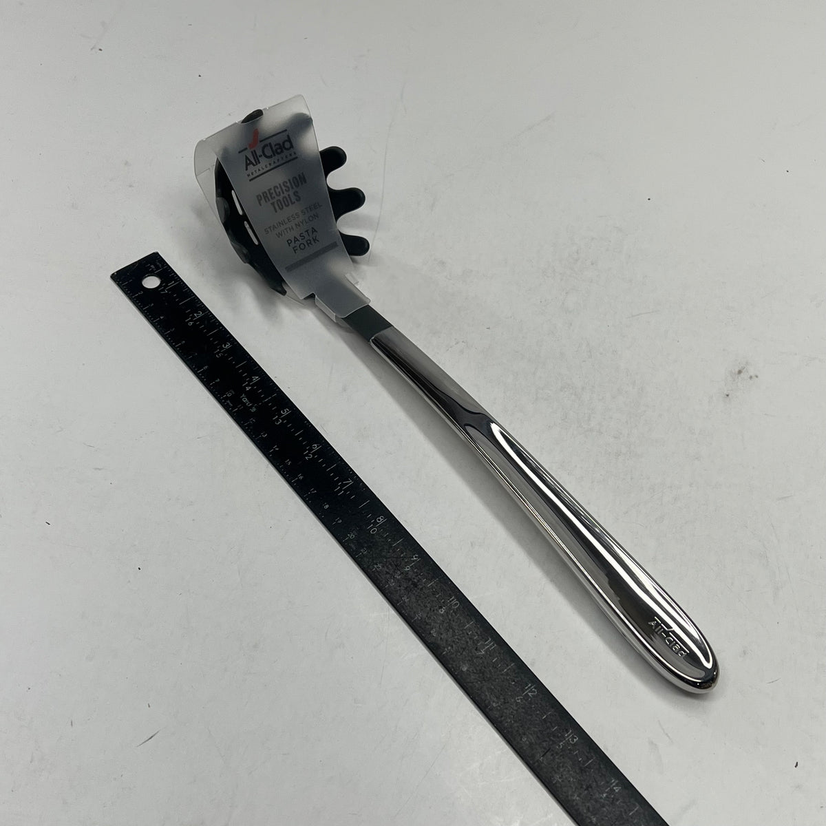 ALL-CLAD Precision Tools Stainless Steel W/ Nylon Pasta Fork  14" Chrome/Grey