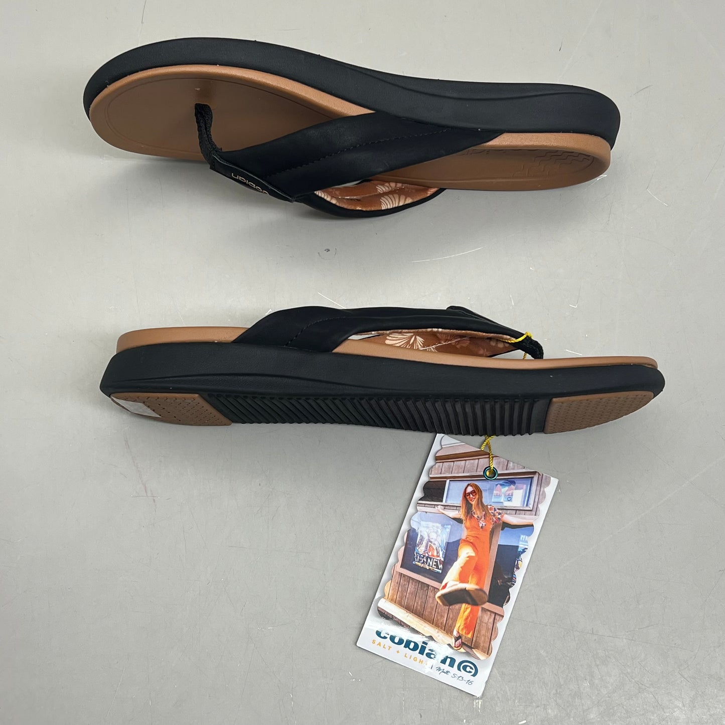 COBIAN Darby Synthetic Suede Strap Sandals Women's SZ 7, EU 37 Black DAR24-001-7