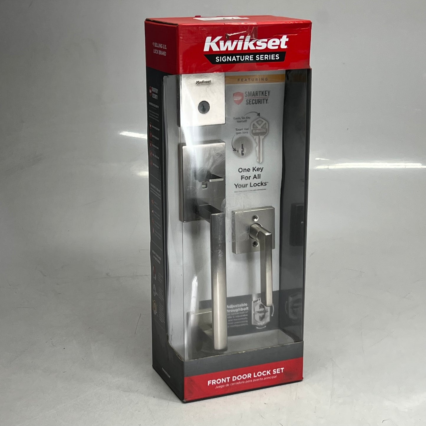 KWIKSET Front Door Lock Set, Satin Nickel 98180-002