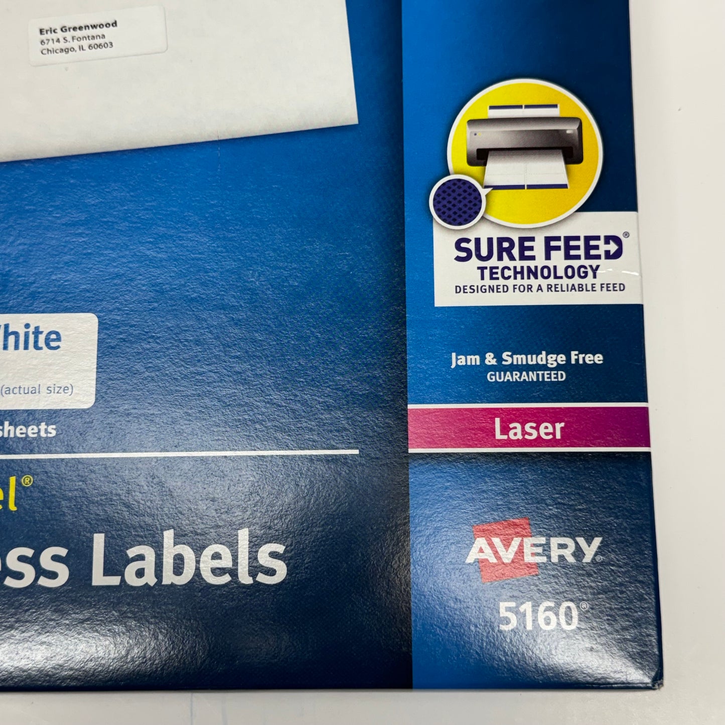 AVERY (3000 Labels) Address Labels Sz 1" x 2 5/8" 5160