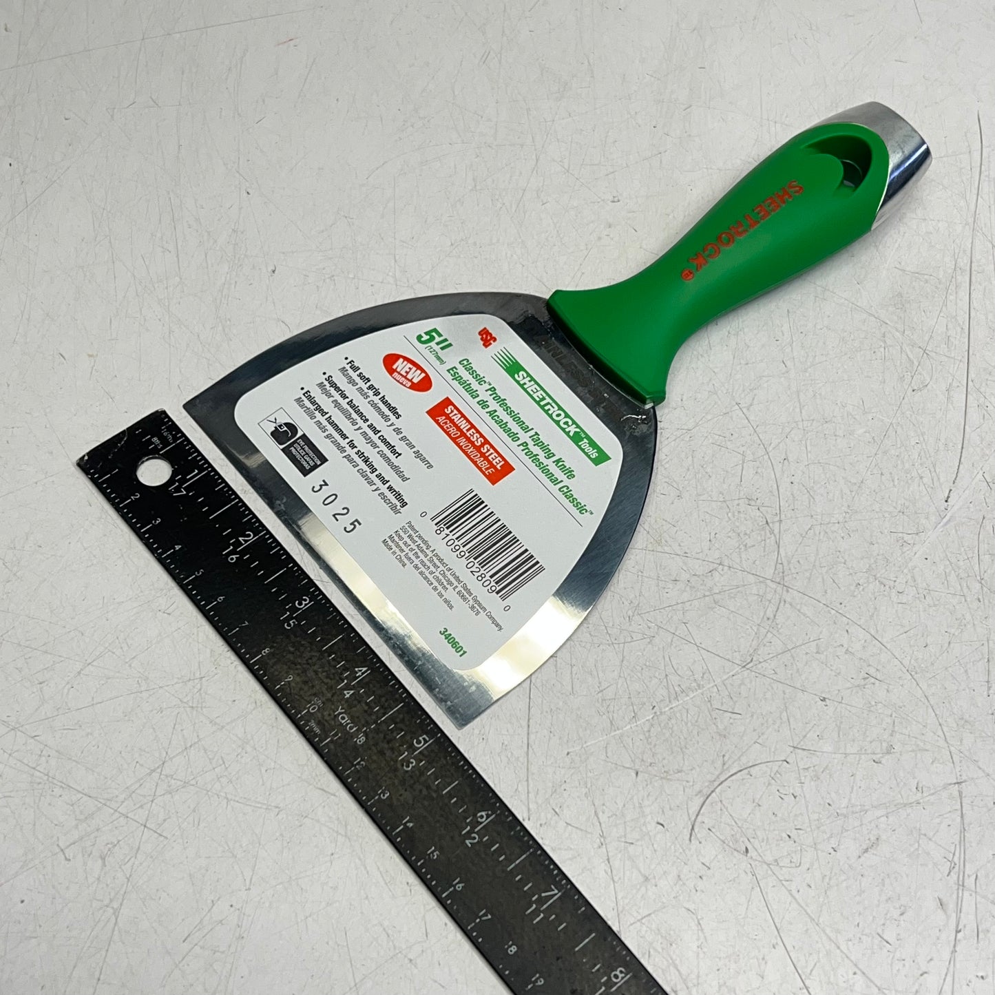 SHEETROCK Stainless Steel Classic Soft Grip Professional Taping Knife  5" 340601