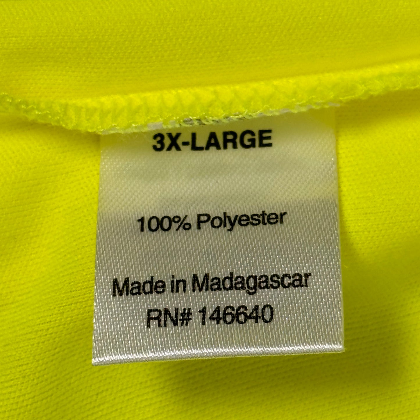 EG-PRO (4 PACK) Long Sleeve High Visibility Shirt 100% Poly SZ 3X Safety Yellow