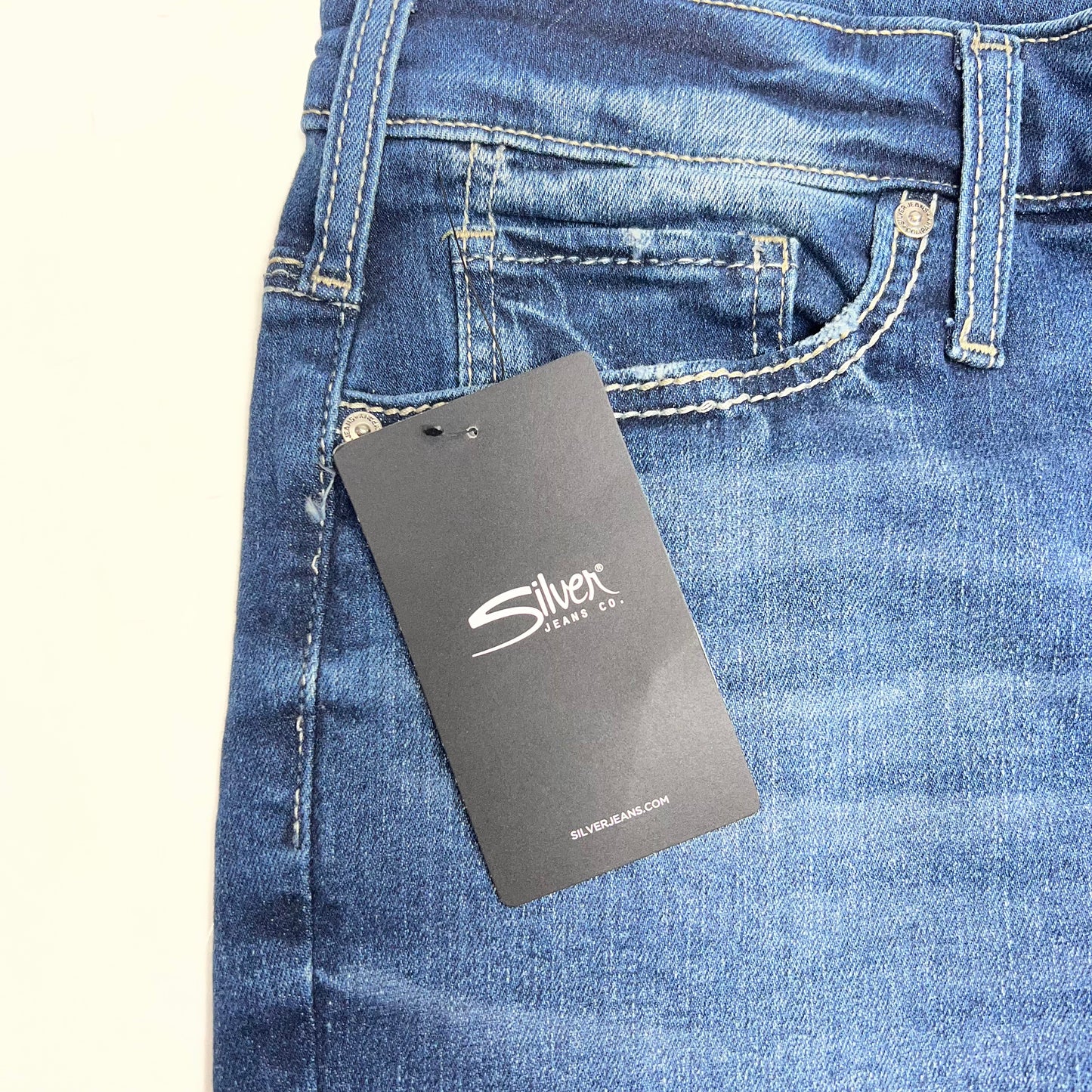 SILVER JEANS CO Hello Legs High Rise Straight Leg Jeans Women's Sz 33/27 Indigo