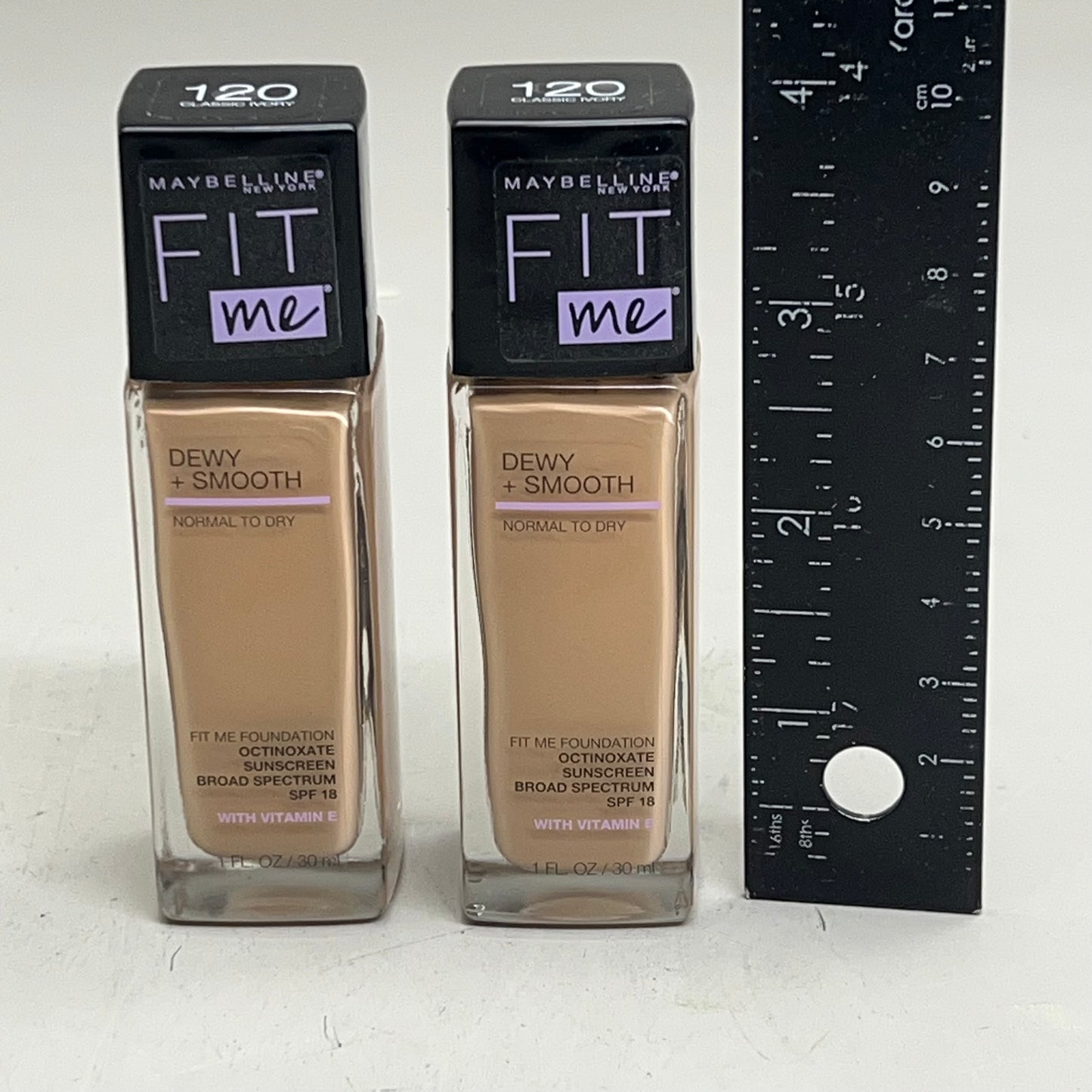 MAYBELLINE(2 PACK) Fit Me Dewy+Smooth Foundation Vitamin E 1 Fl Oz Classic Ivory