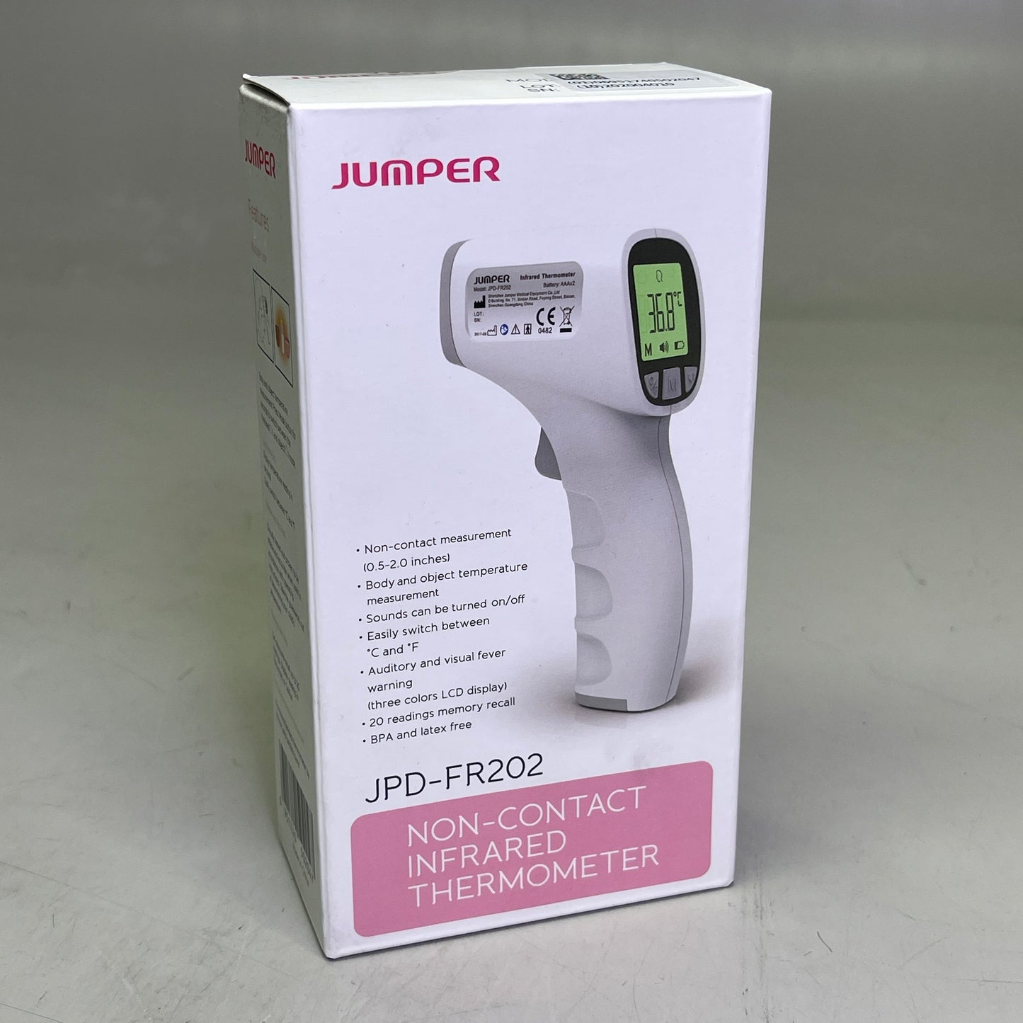 ZA@ JUMPER Non-Contact Infrared Thermometer For Humans & Objects *USA SELLER* JPD-FR202 D