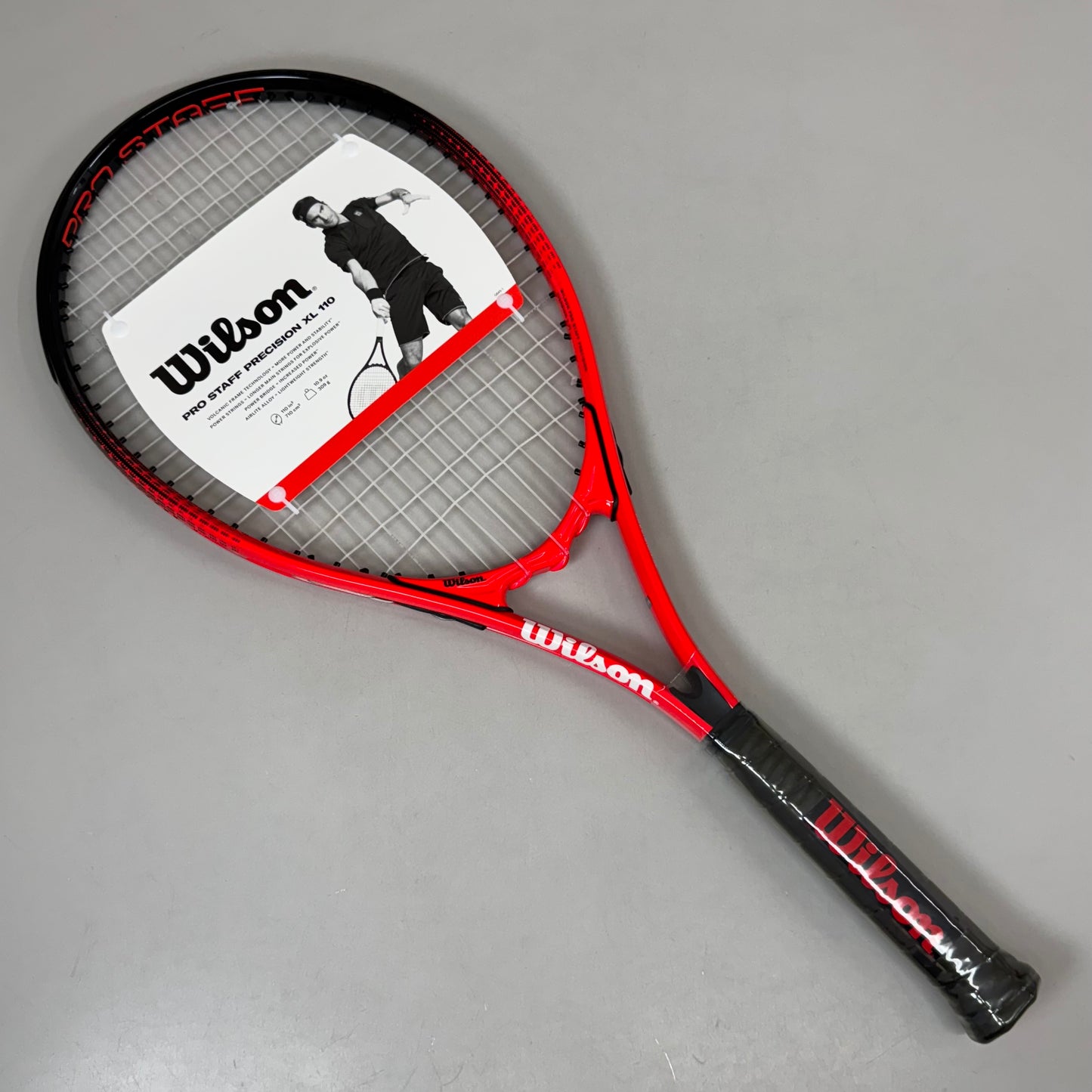 WILSON Pro Staff Precision XL 110 Adult Tennis Racquet Sz 4 3/8 110 Sq In 10.9 oz Red/Black WR080320U3