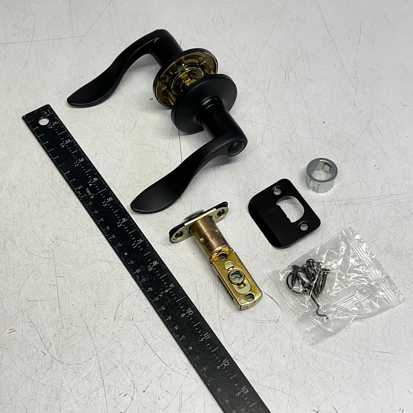 KWIKSET Layton Privacy Levers Adjustable Backset  Matte Black 9SL30000-095