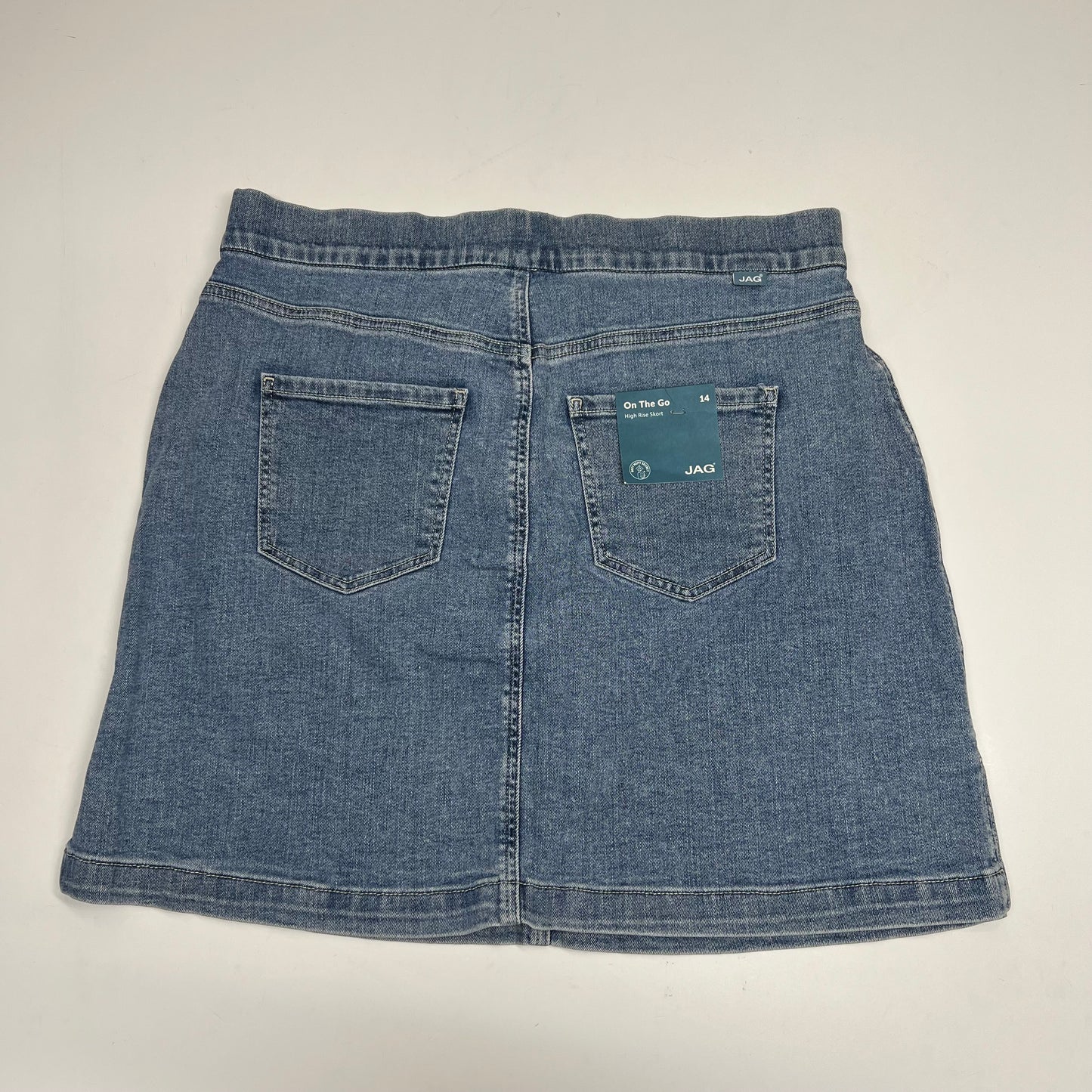 JAG On the Go High Rise Skort Pull-on Women's Sz 14  Silver Lake J3101CSA220