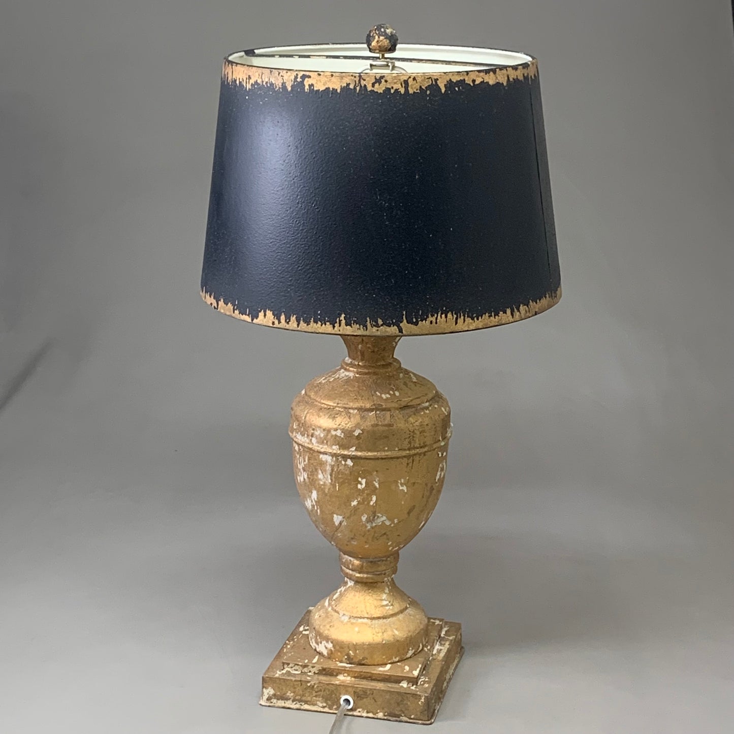 RAZ IMPORTS Antique Lamp w/ Shade 13.5" D X 26" H Black/Gold 4532219