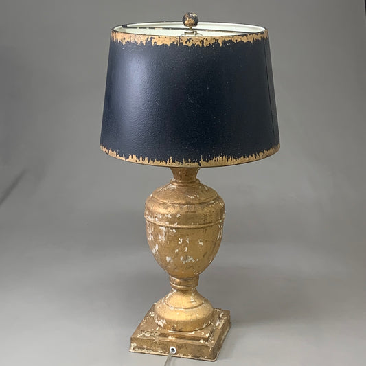 RAZ IMPORTS Antique Lamp w/ Shade 13.5" D X 26" H Black/Gold 4532219