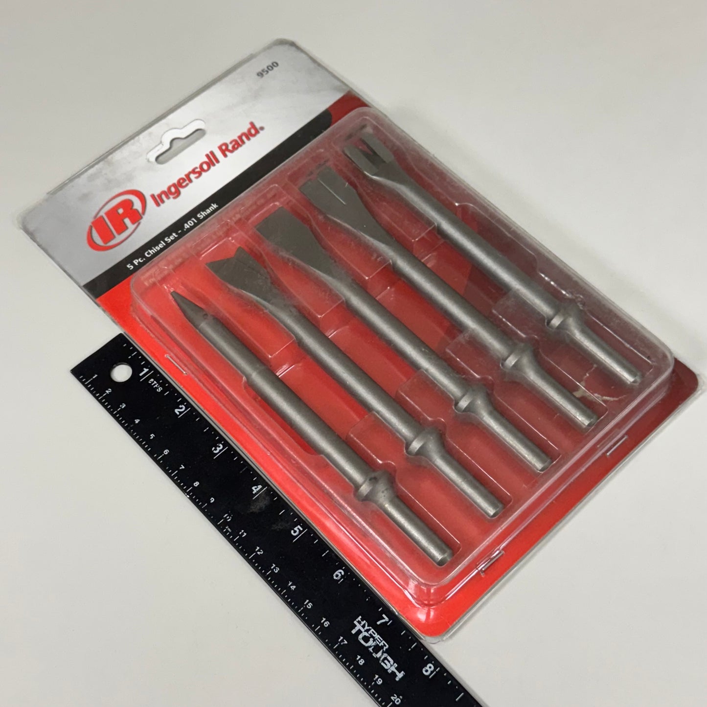 INGERSOLL RAND (5 PEICE) High Quality Steel 7" Hammer Chisel Set .401 Shank 9500