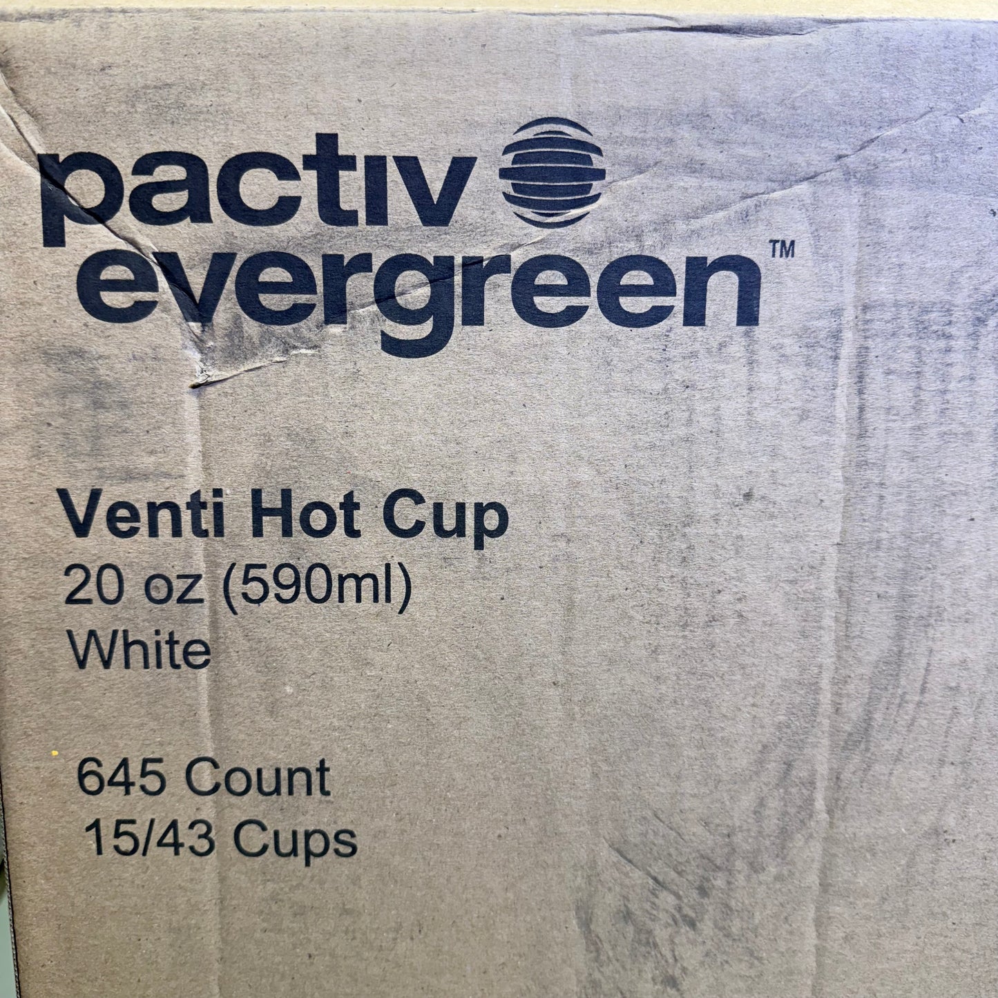 ZA@ PACTIV EVERGREEN (645 Pack) Venti Hot Cup 20 oz White 11157340