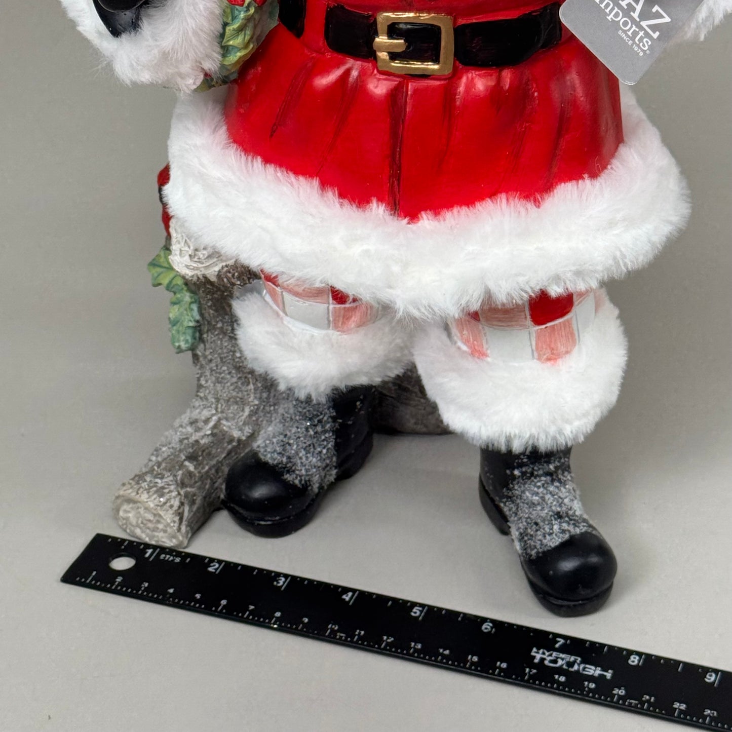 RAZ IMPORT Resin Cardinal Santa Christmas in the Garden Red/White 15" 4457312