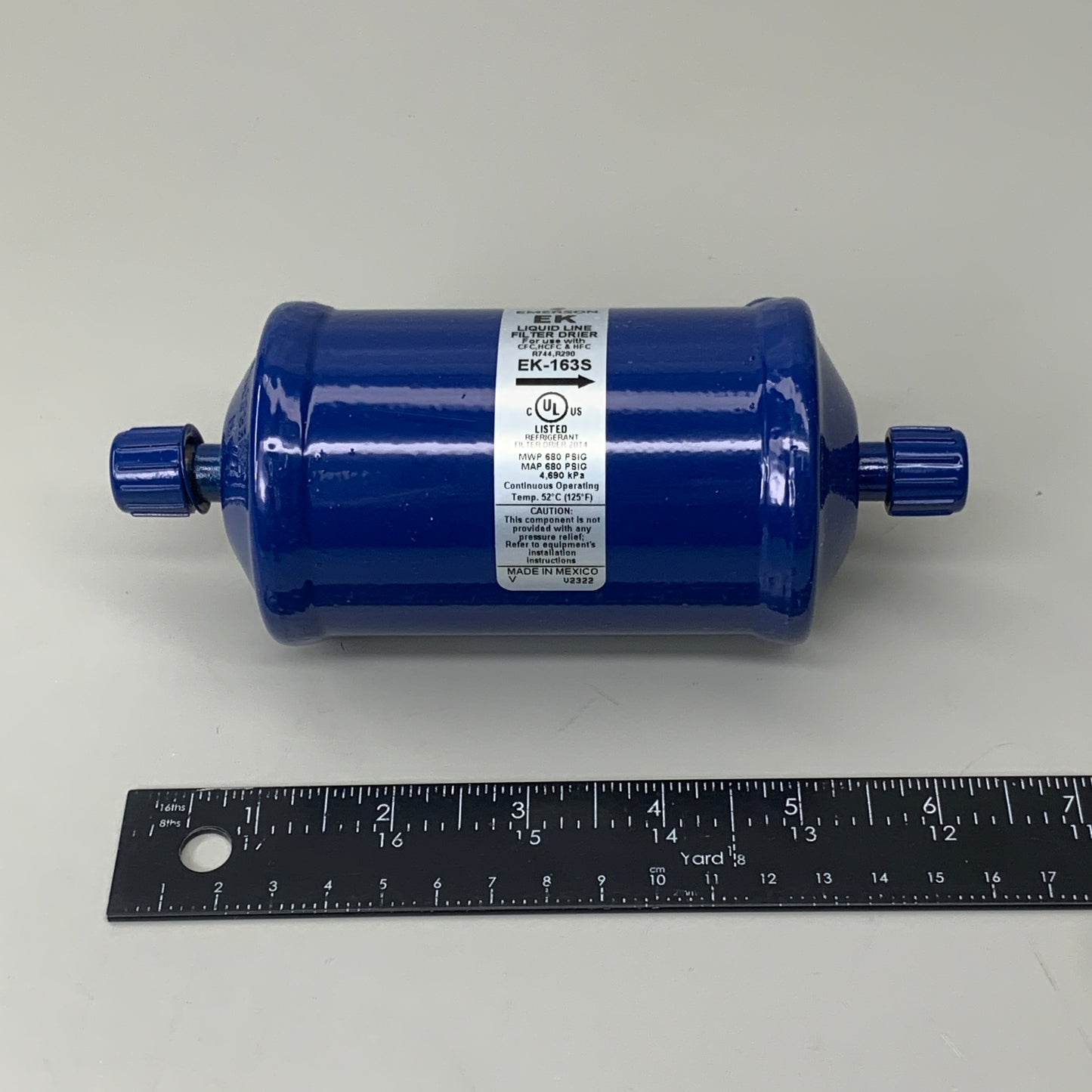 EMERSON Liquid Line Filter Drier, Compacted Bead EK163S - 3/8" 16 in³ 047614