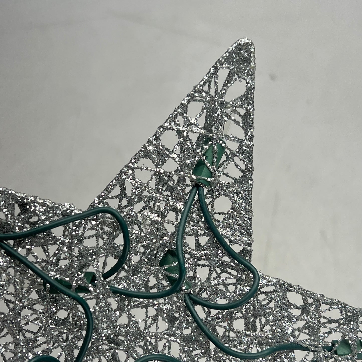 KURT S ADLER Wire Star Tree Topper Christmas Decor 9" 10 Light Silver UL0131S