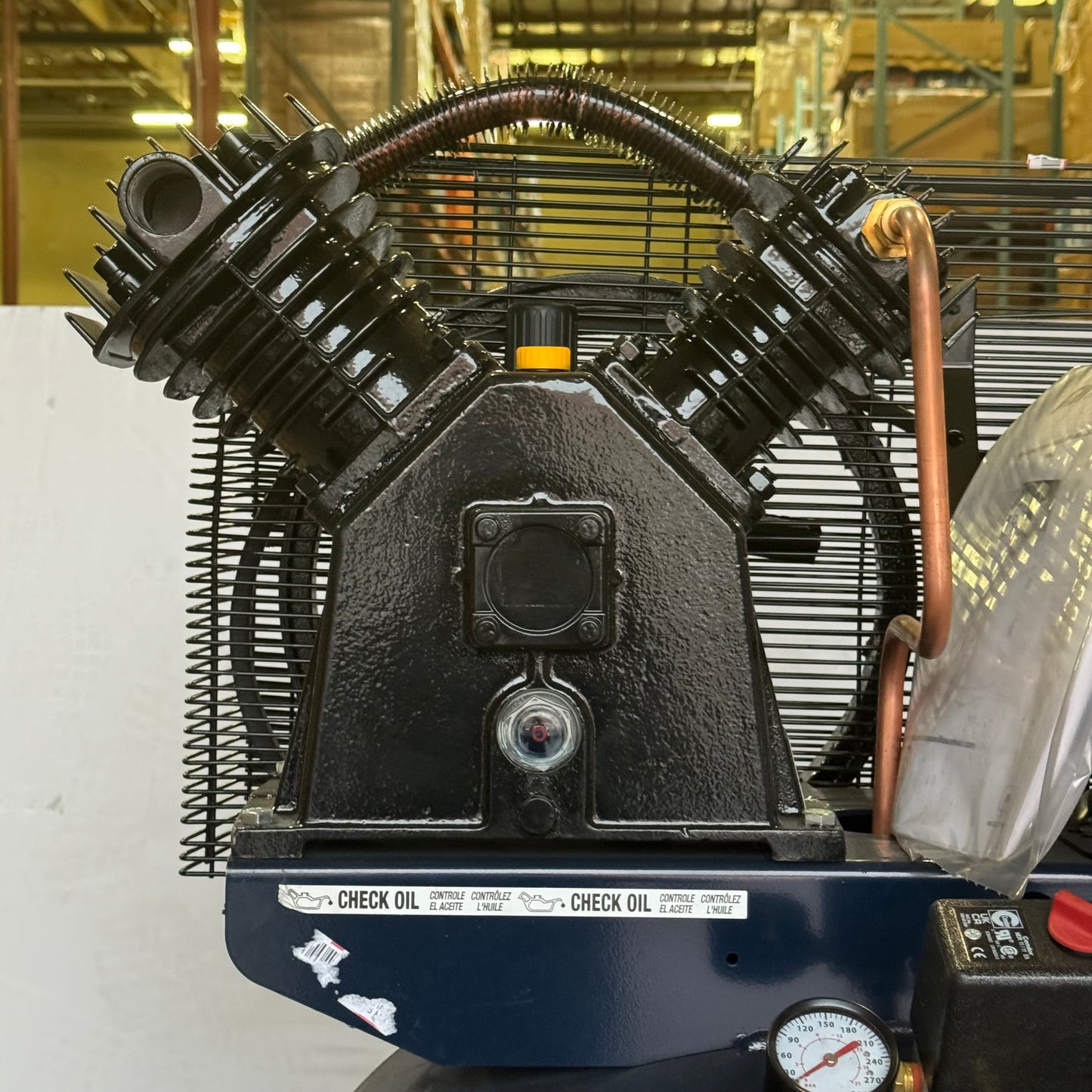 ZA@ CAMBELL HAUSFELD 5 HP Two Stage Air Compressor MC036401AV 56S34D5M (AS-IS, Damage Fan)