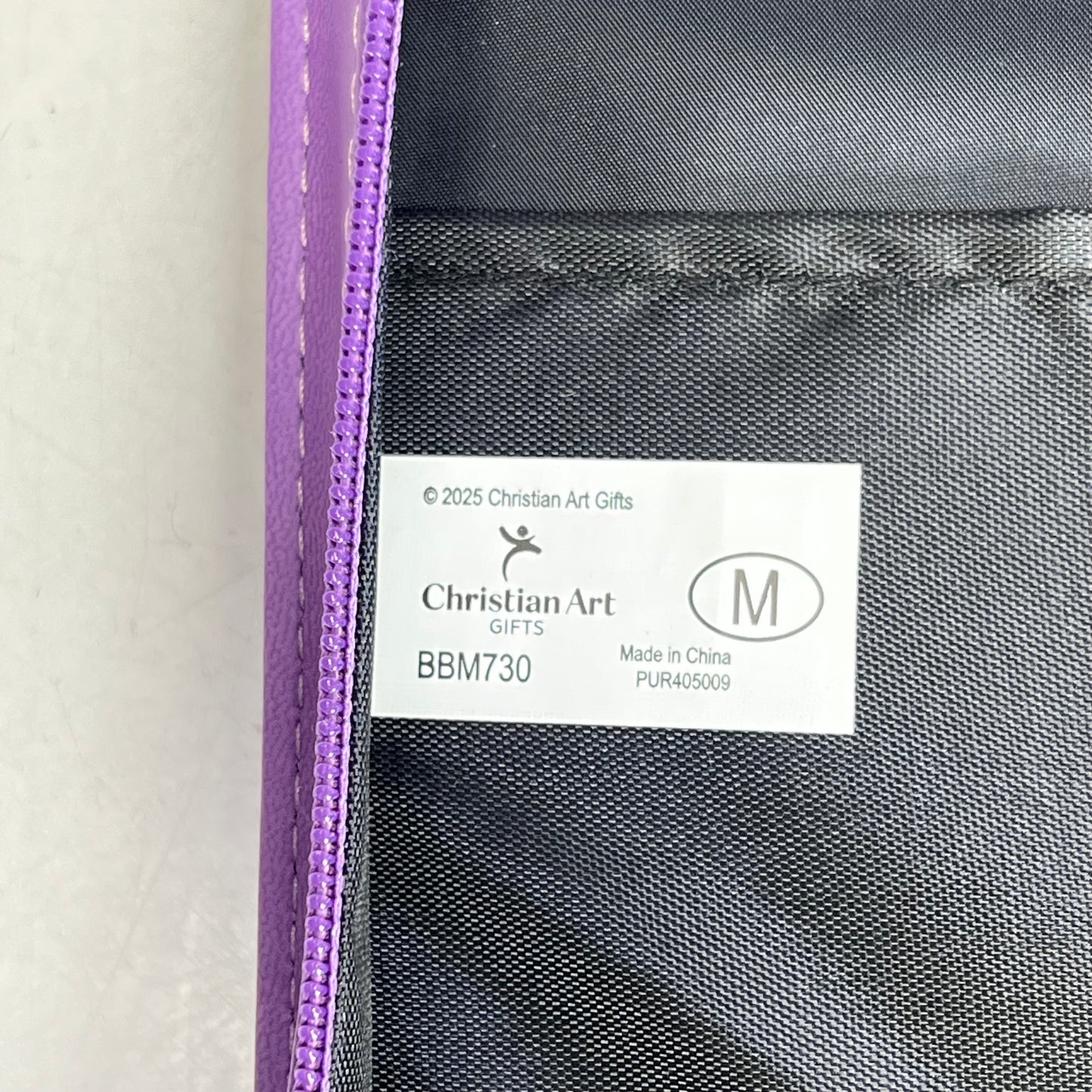 CHRISTIAN ART GIFTS Psalm 46:10 Faux Leather Bible Cover  6"x9" Purple Laurel
