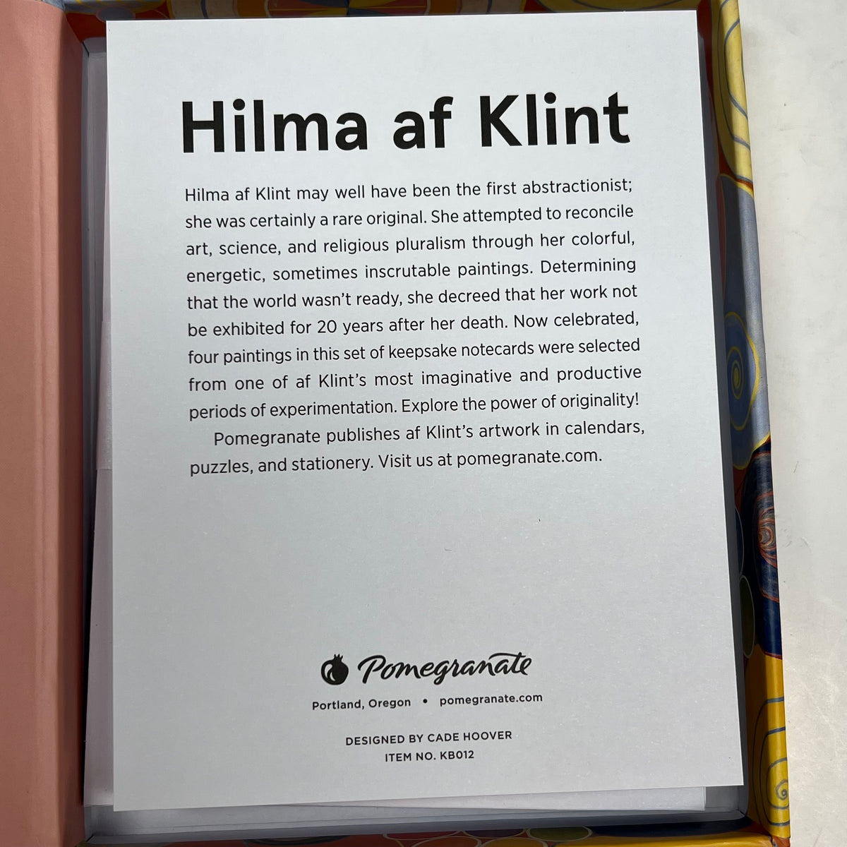POMEGRANATE (2 PACK, 16 EACH) Hilma Af Klint Notecards W/ Envelope 4x5" KB012