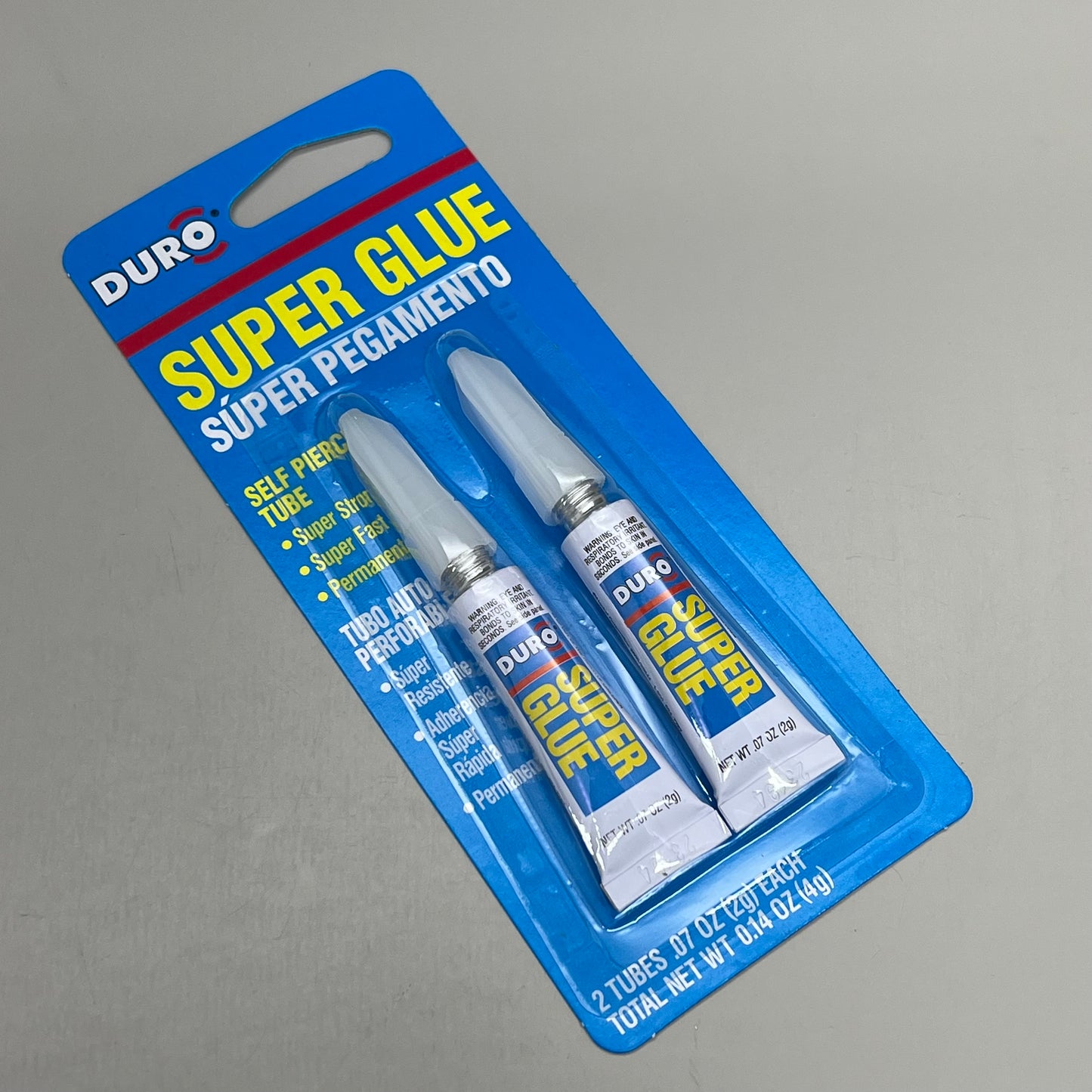 DURO (12 PACK) Super Glue Tube Self Piercing Permanent Clear 2pk .07oz 1347649