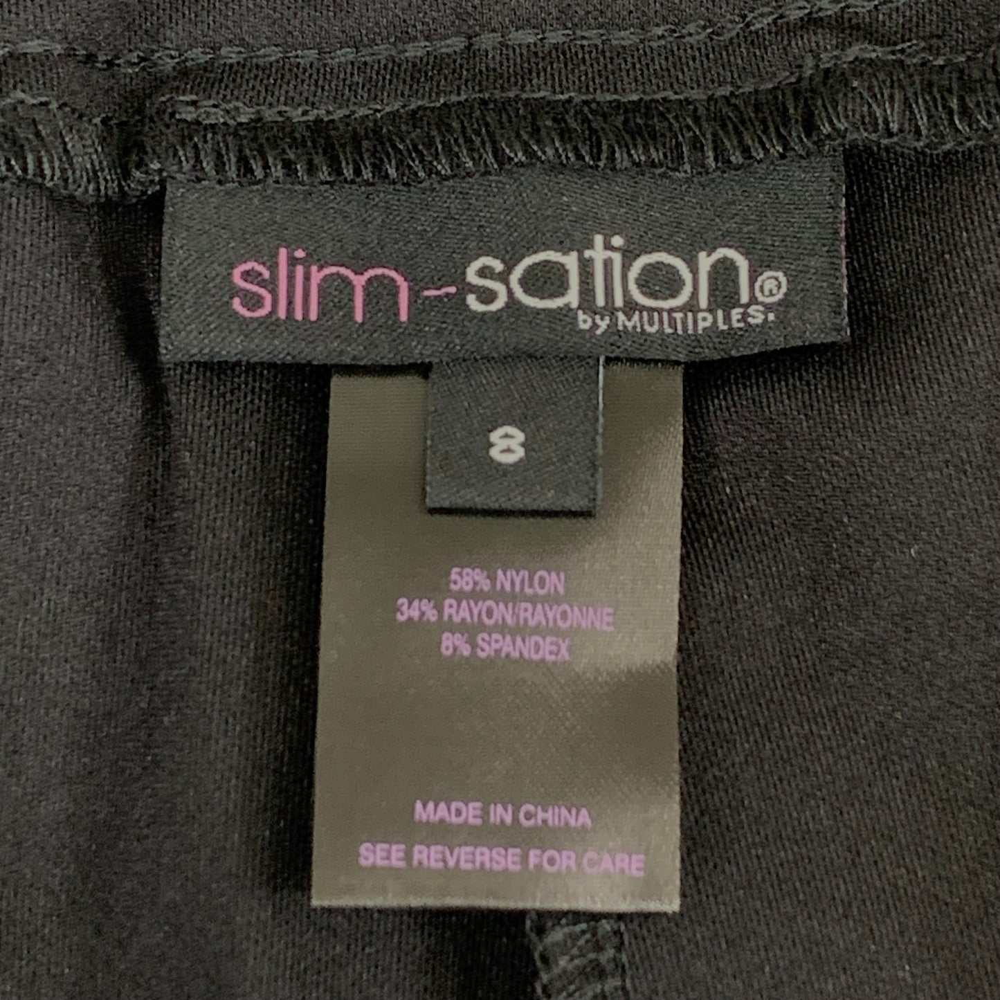 MULTIPLES Relaxed Leg Pant Petite Women's Sz 8 Black M2623P