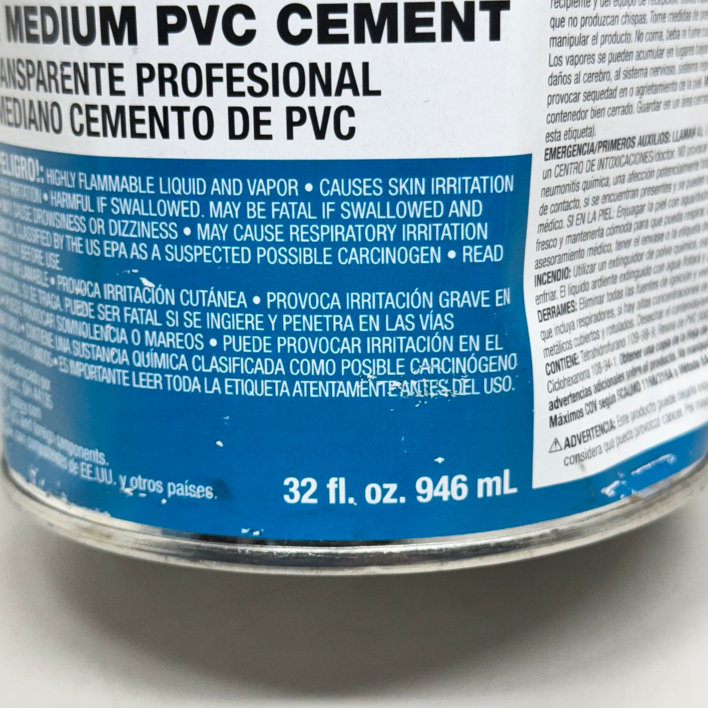 POOL-CLEAR Brush in Can Clear Professional Grade Medium Pvc Cement Glue 2936S