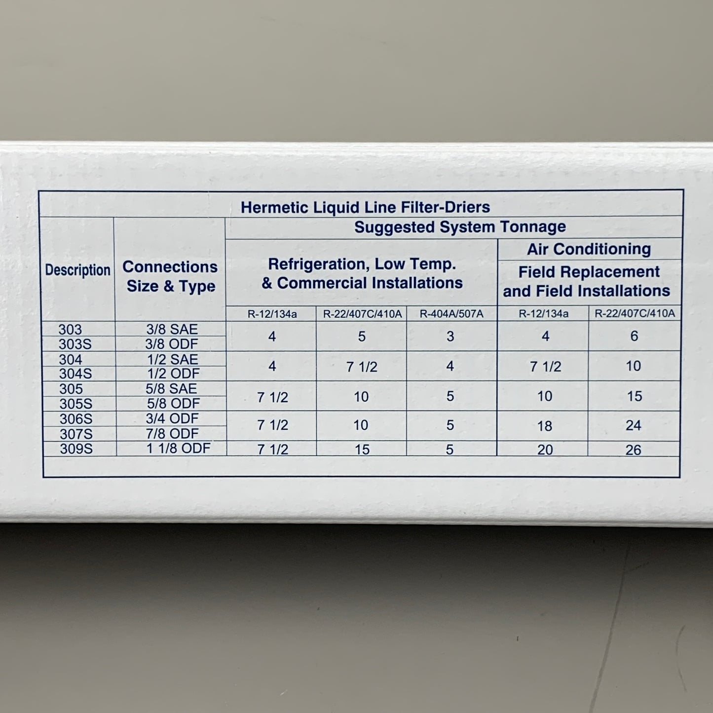 EMERSON Liquid Line Filter Drier 30 Cubic Inch 1/2" ODF Solder EK 304S 048213