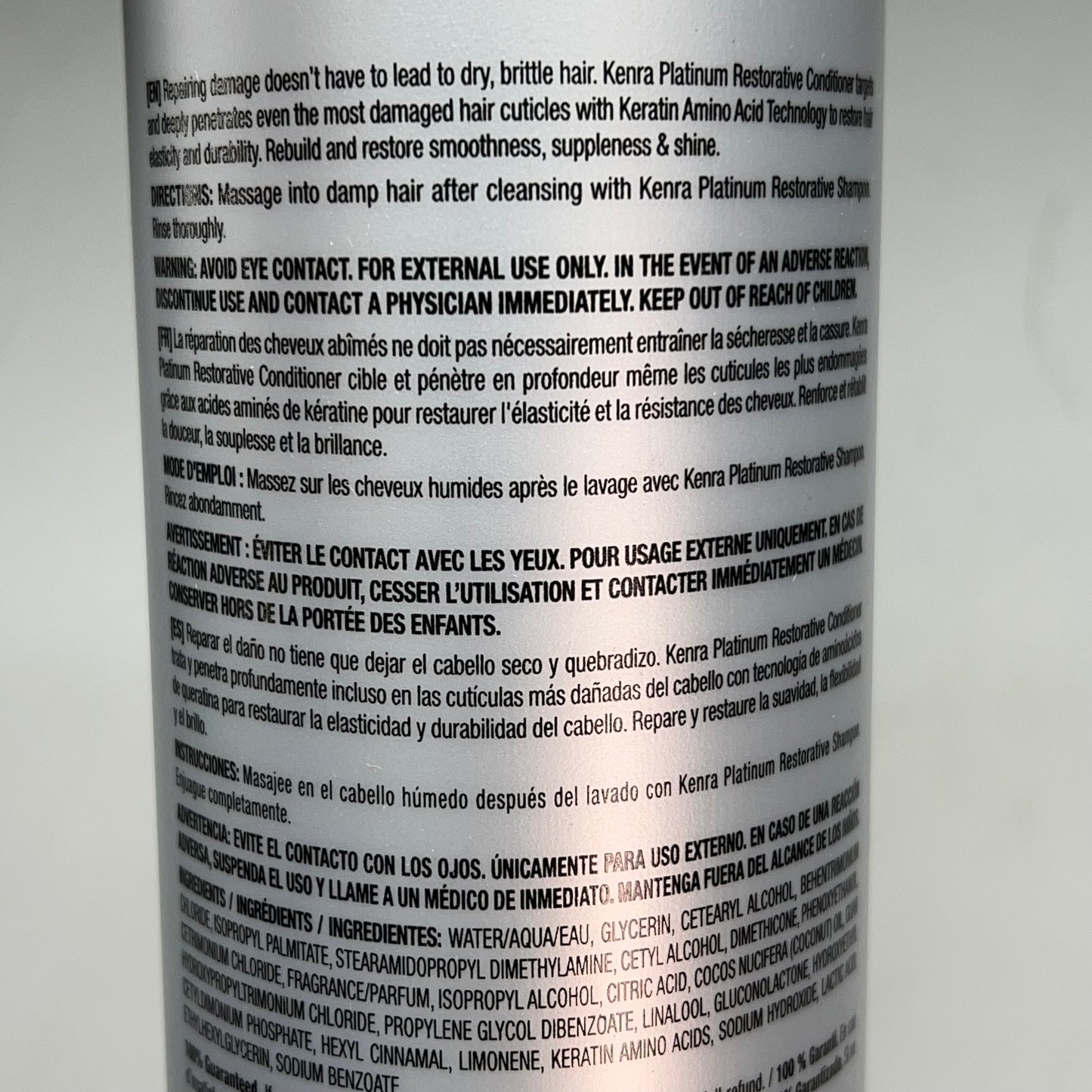 KENRA Deeply Penetrating Ultra Fortifying Platinum Restorative Conditioner 31.5oz