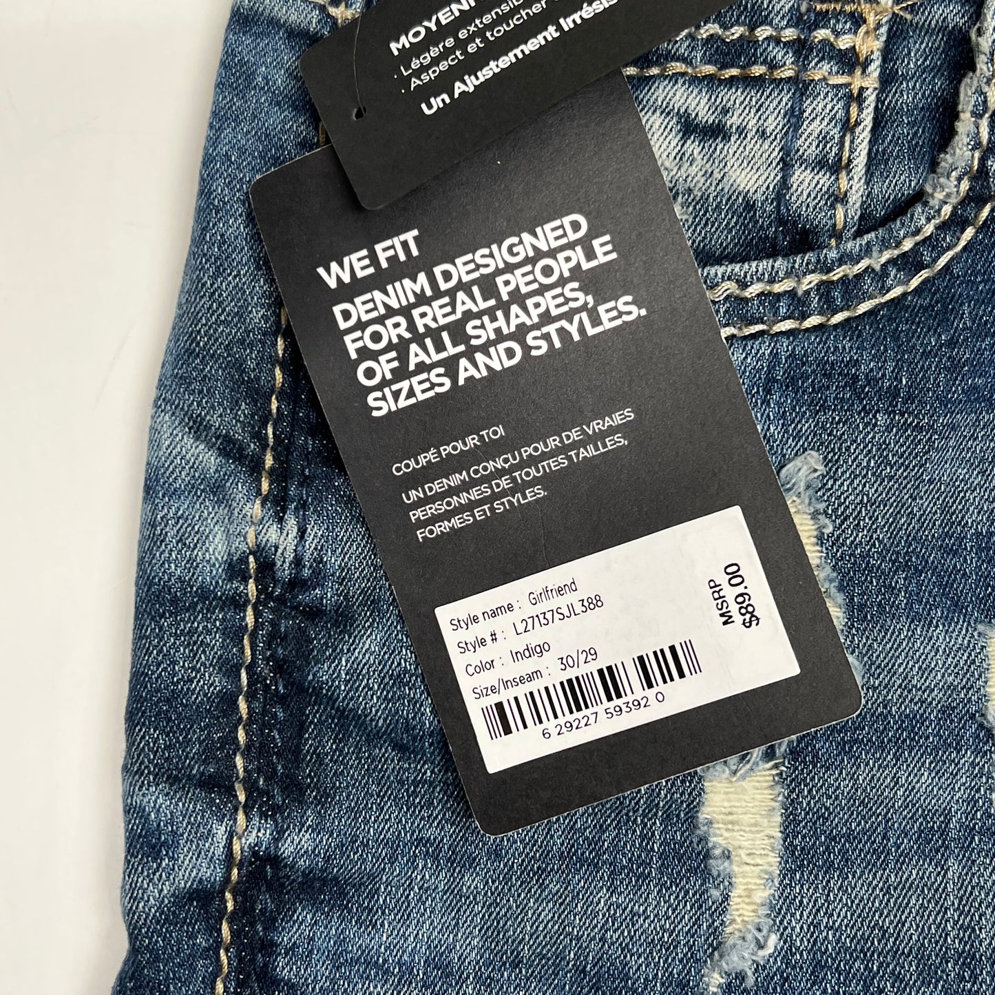 SILVER JEANS CO. Girlfriend Mid Rise Skinny Leg Jeans Women's Size 30/29 Indigo