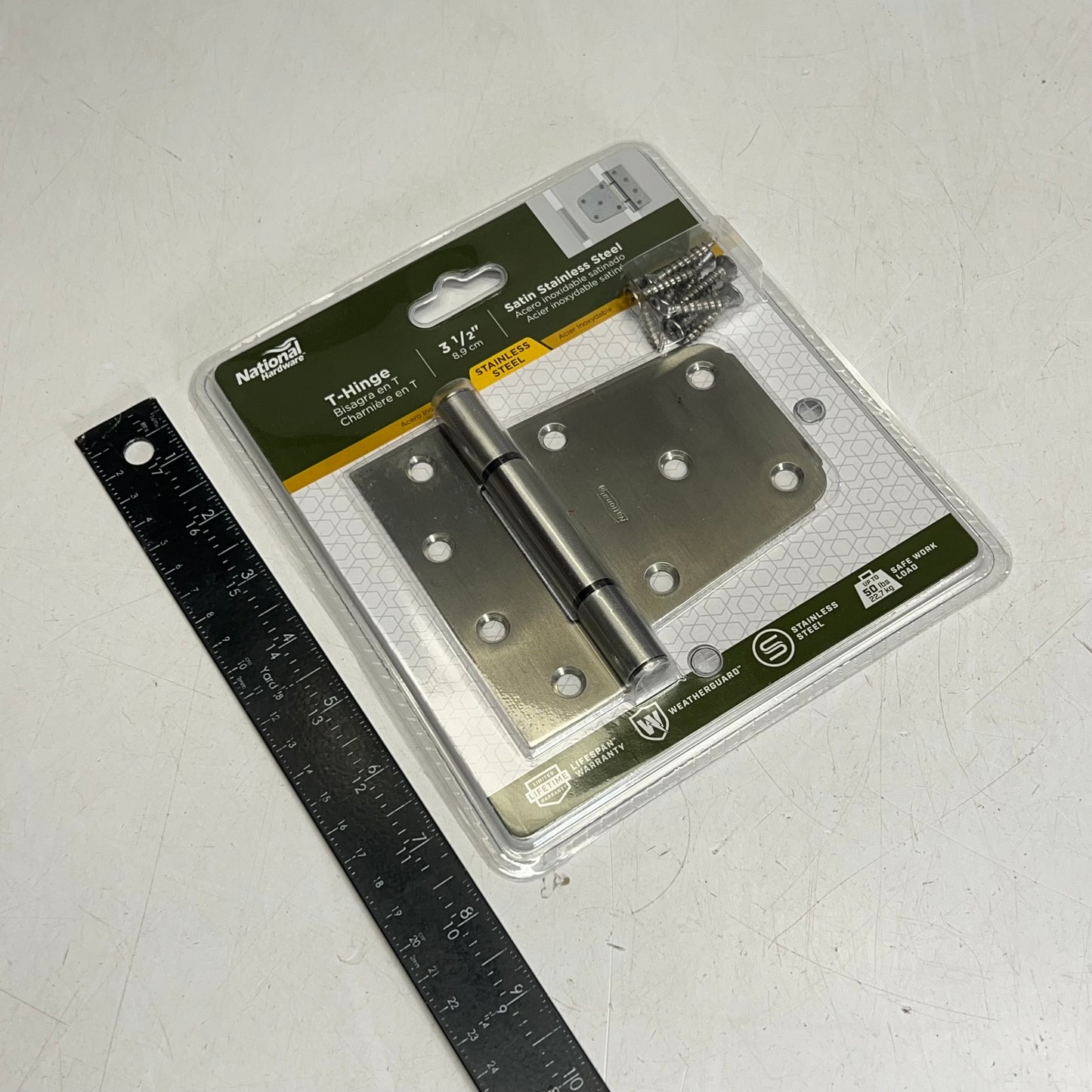 NATIONAL HARDWARE  Stainless Steel Extra Heavy Hinge 3.5" Nickel  SKU: N342-543