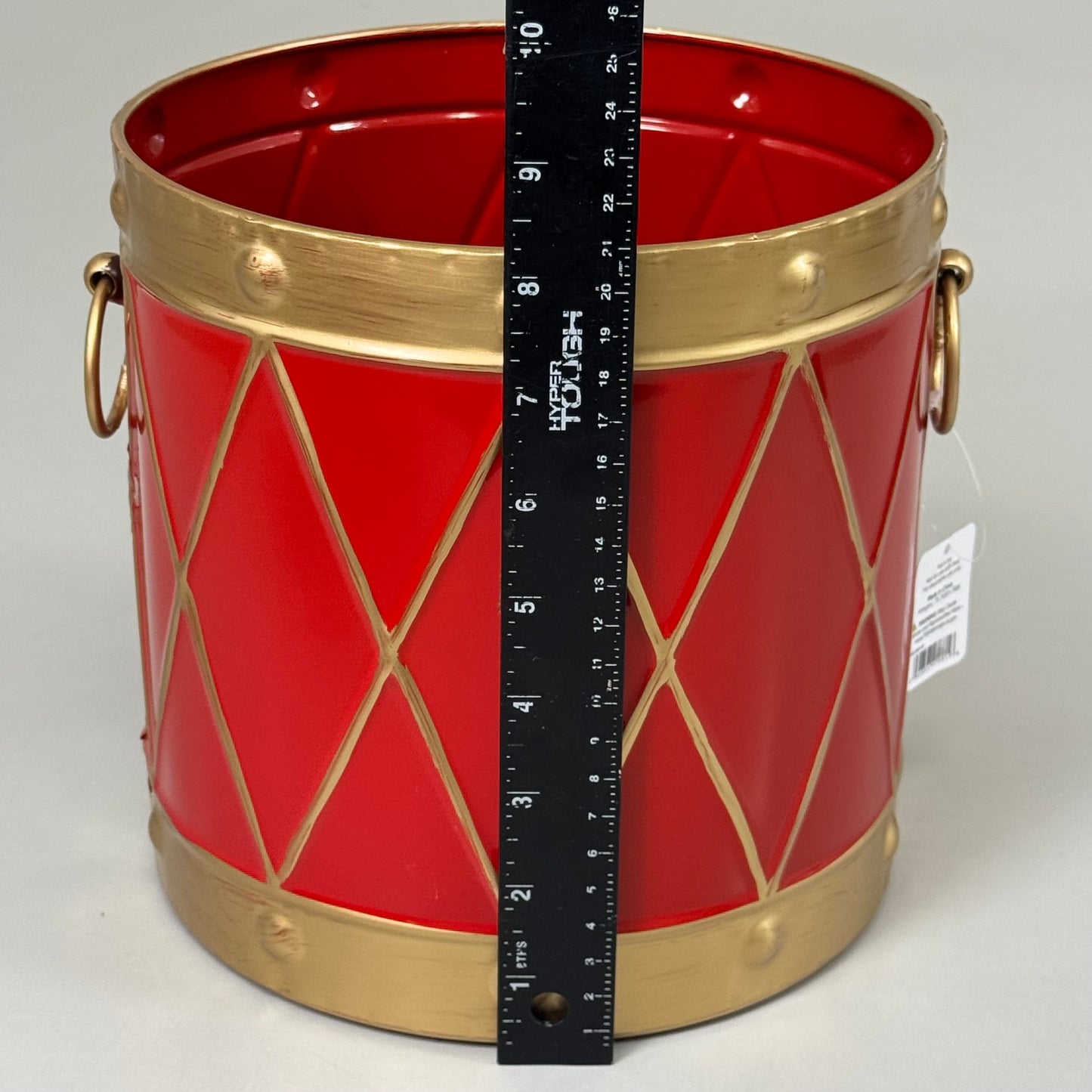 RAZ IMPORT (SET OF 2) Metal Drum Containers No Lid w/ Handles 10.5 Red 4425918