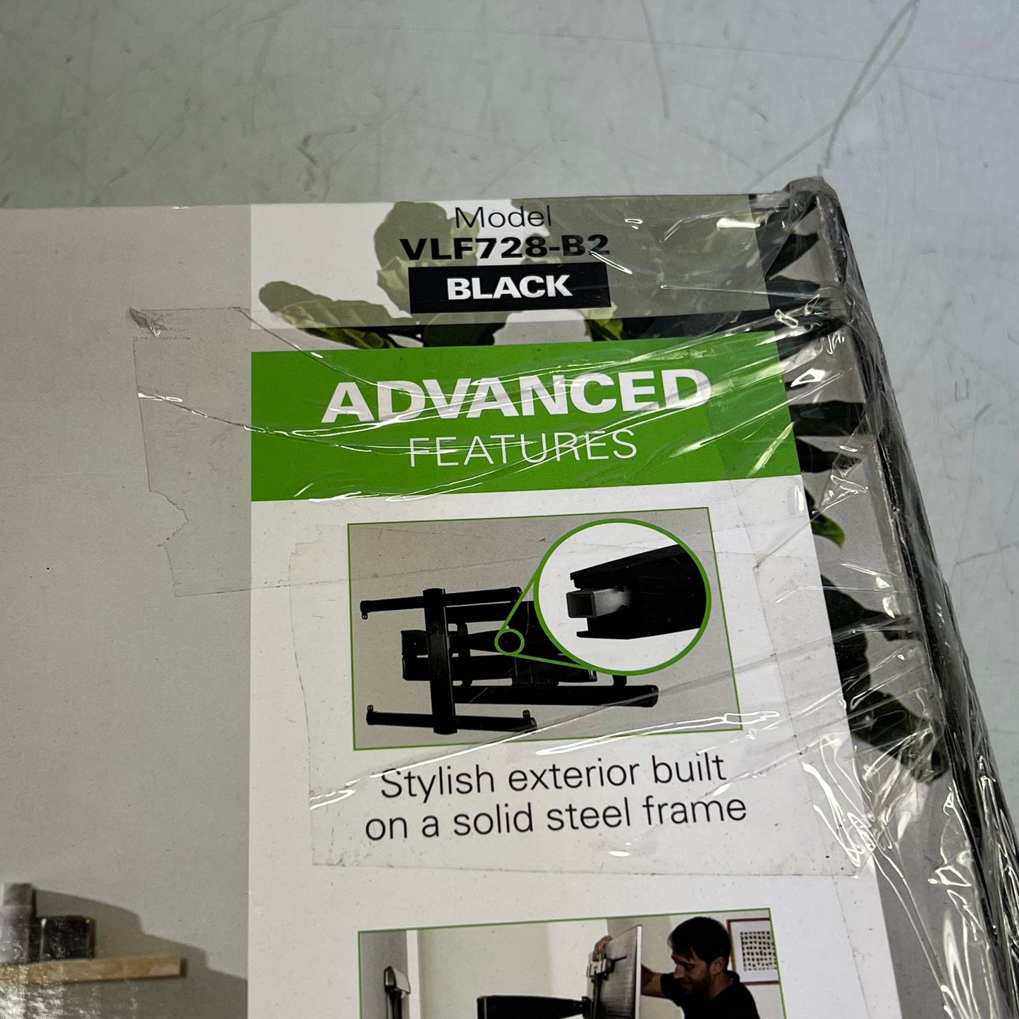 SANUS Heavy Gauge Steel Full Motion TV Mount Low Profile 42"-90" Black VLF728