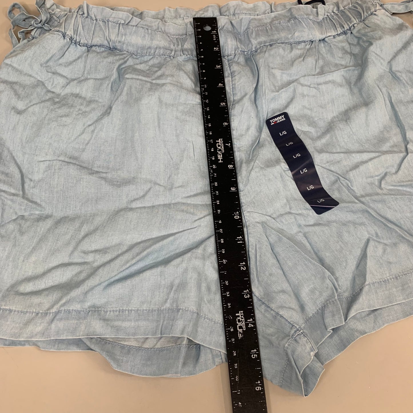 TOMMY HILFIGER JEANS Lyocell Shorts Side Ties Blue Women's SZ Large