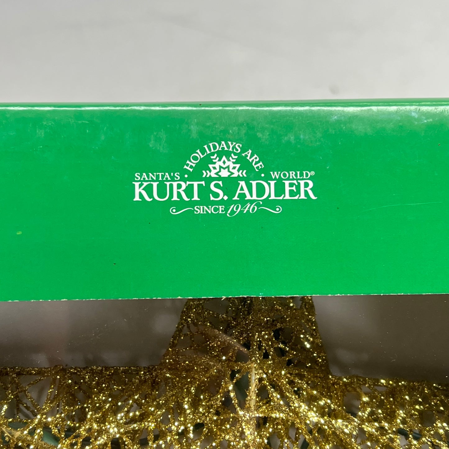 KURT S ADLER Wire Star Tree Topper Christmas Decor 9" 10 Light Gold UL0131GO