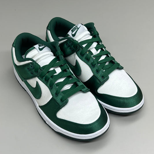 NIKE Dunk Low Satin ESS SNKR Sz Women's 5.5 Men's 4 White/Team Green DX5931100