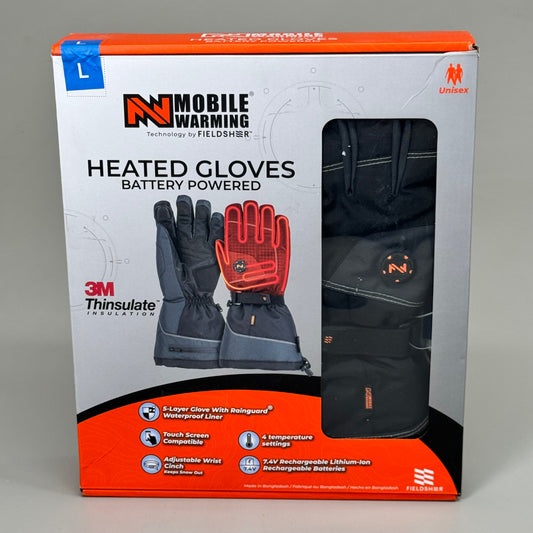 ZA@ MOBILE WARMING Unisex Heated Gloves Battery Powered 3M Thinsulate Sz-L AS-IS